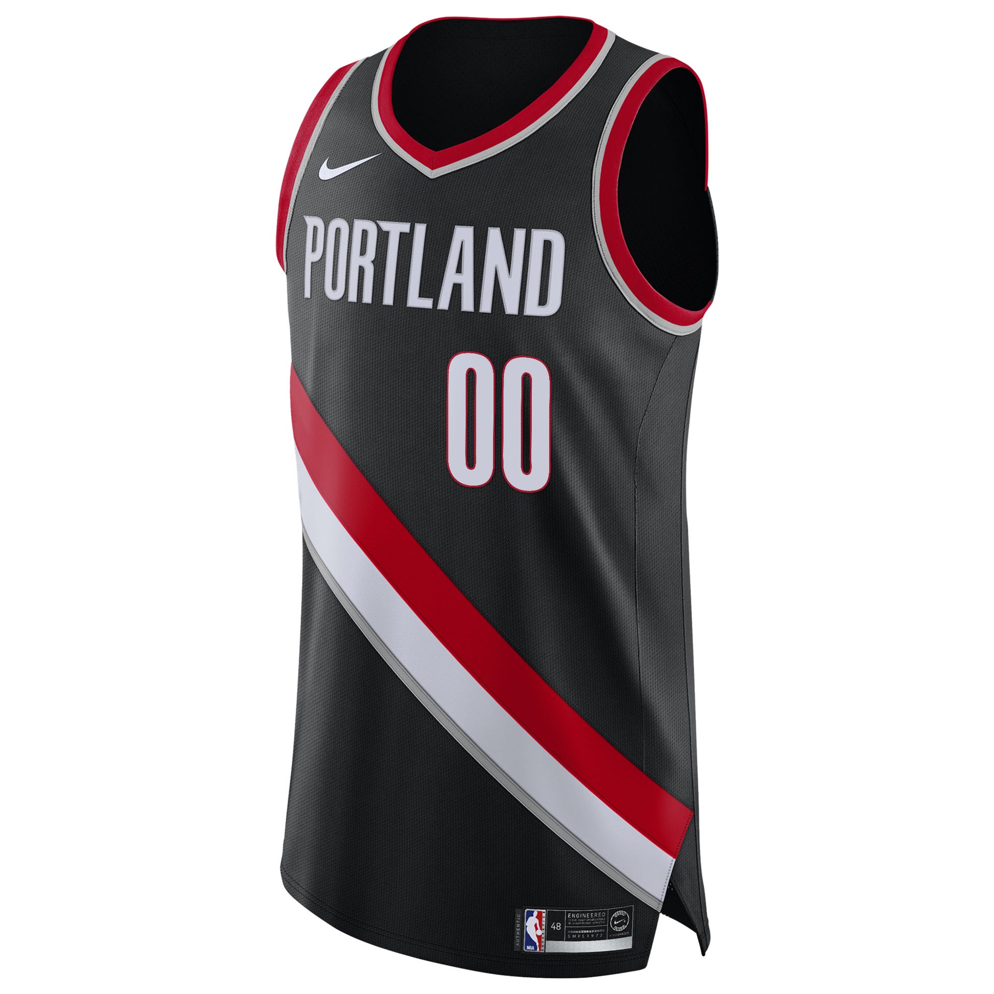 Men's Portland Trail Blazers Nike Black 2020/21 Authentic Custom Jersey - Icon Edition
