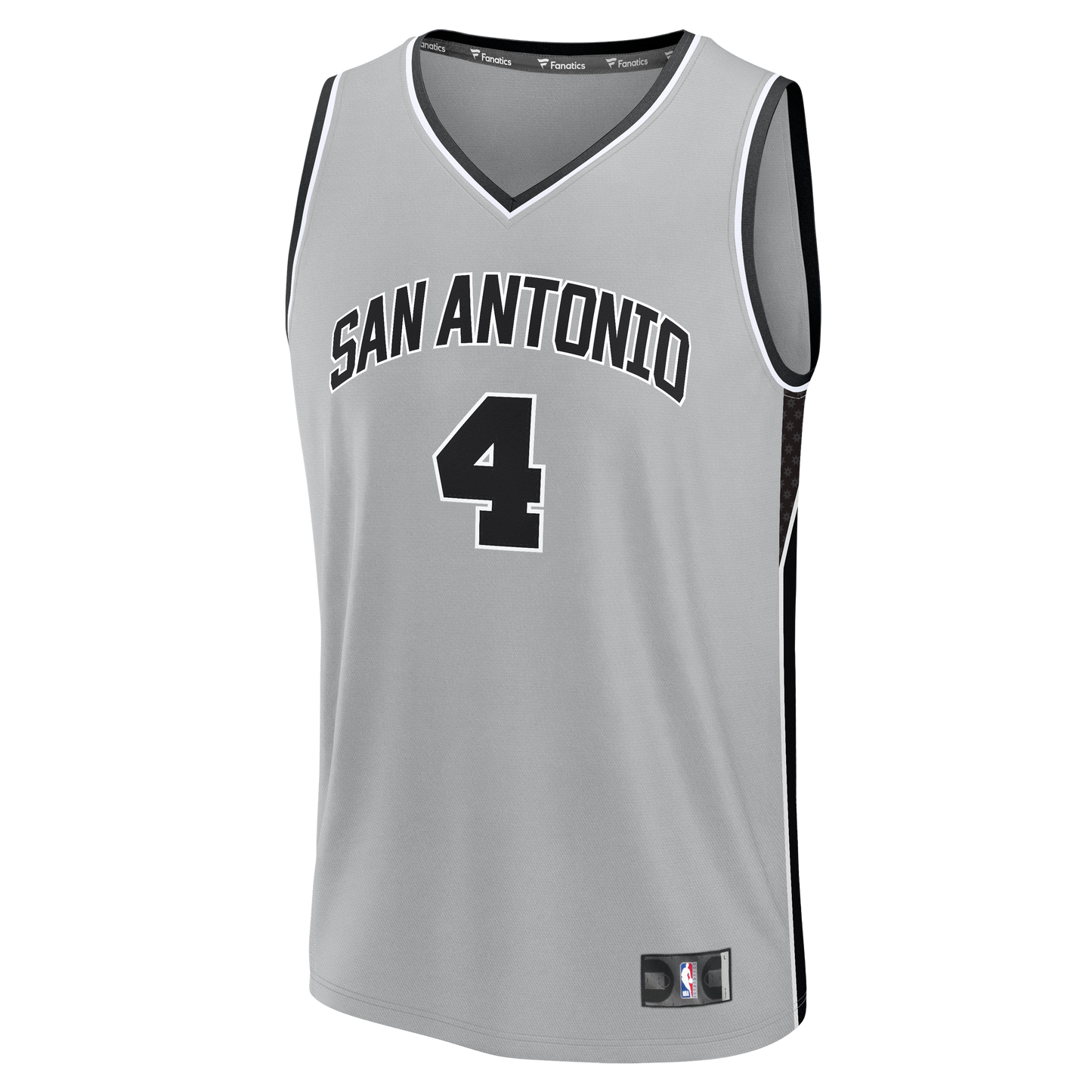 Youth San Antonio Spurs De'Aaron Fox Fanatics Silver Fast Break Jersey - Statement Edition