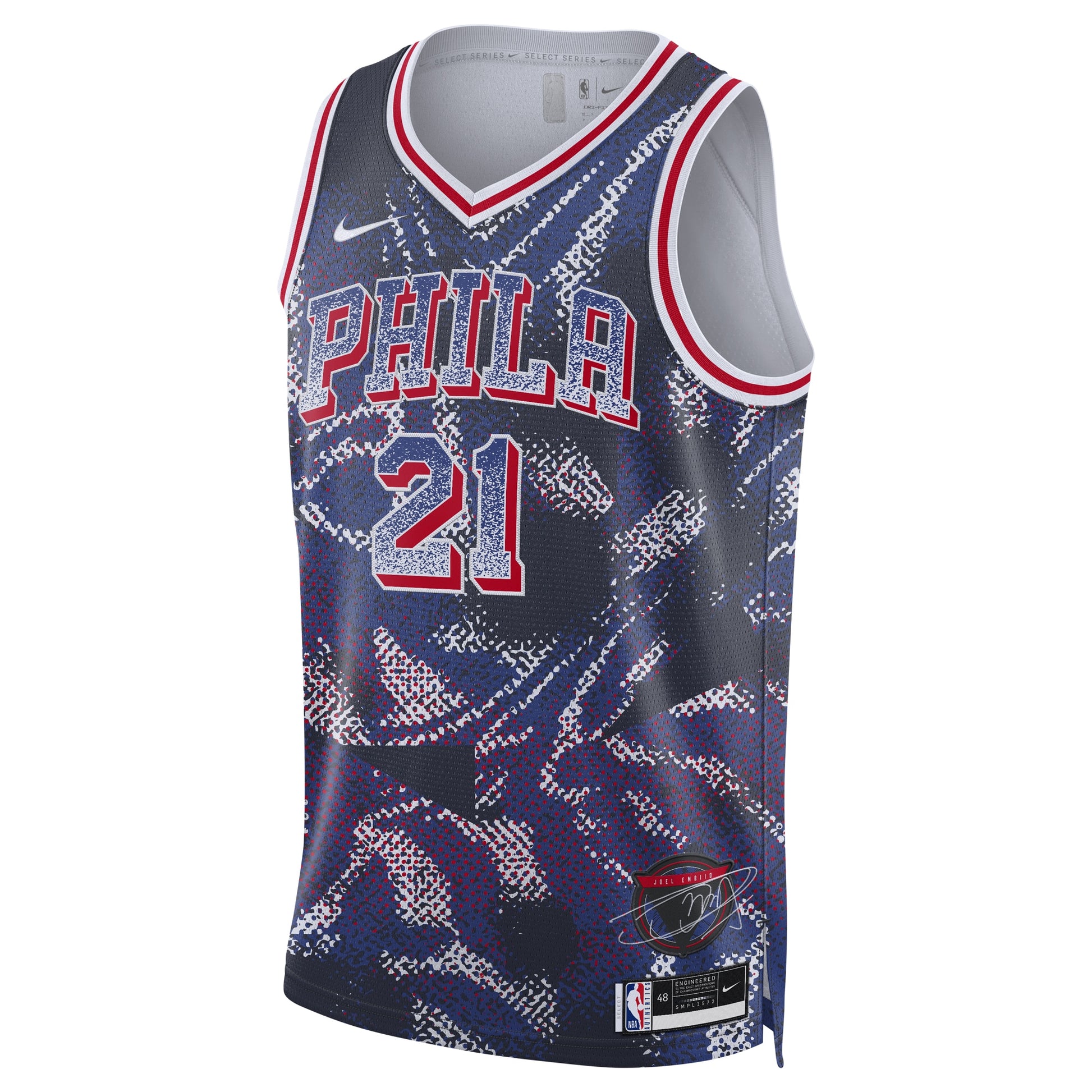 Unisex Philadelphia 76ers Joel Embiid Nike Navy 2025 Select Series Swingman Player Jersey