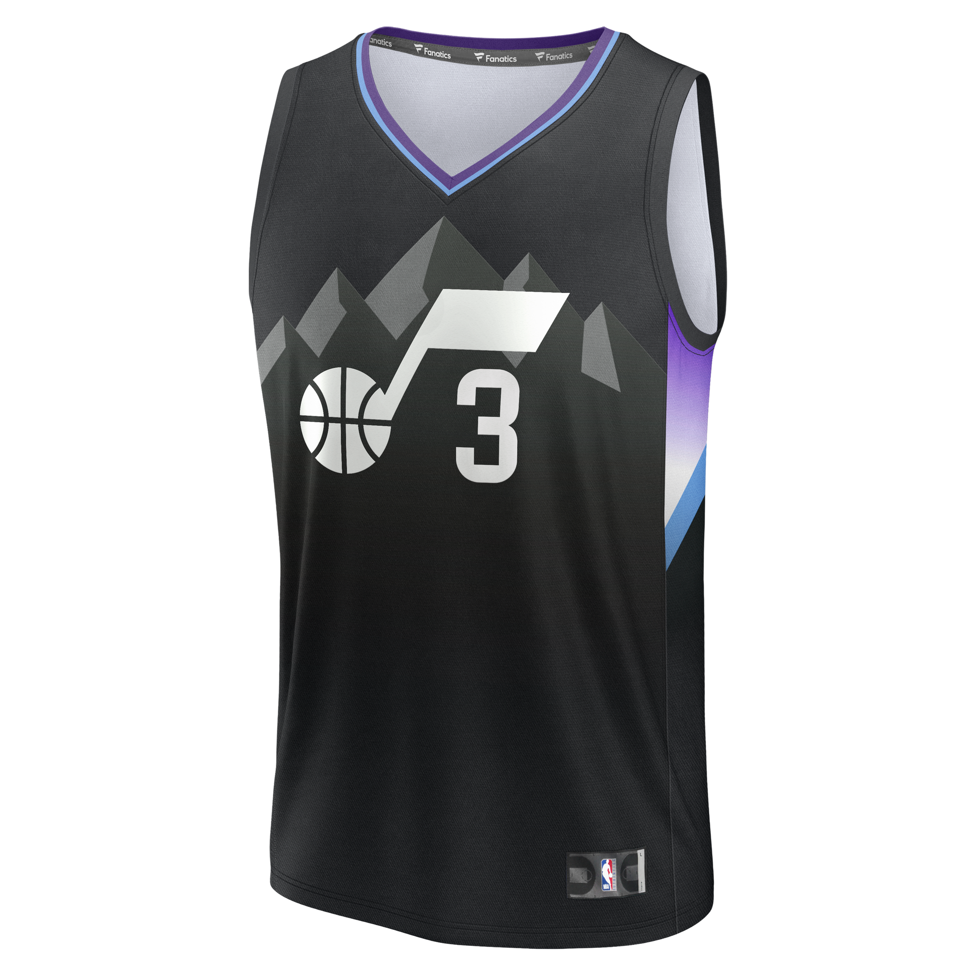 Men's Utah Jazz Keyonte George Fanatics Black Fast Break Replica Jersey - Statement Edition