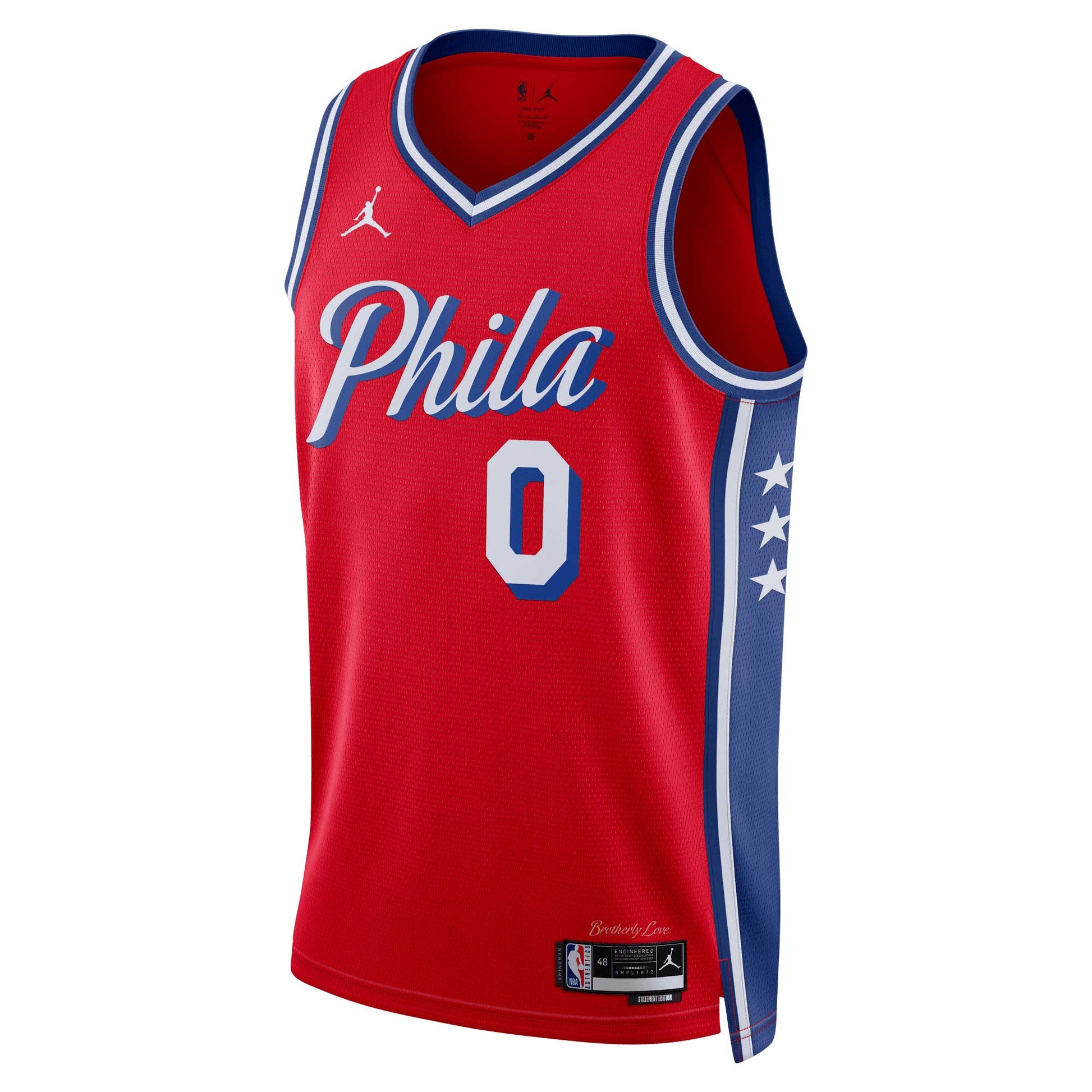 Unisex Philadelphia 76ers Tyrese Maxey Jordan Brand Red Swingman Jersey - Statement Edition