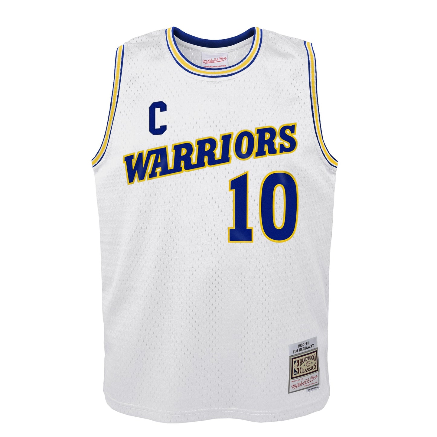 Youth Golden State Warriors Tim Hardaway Mitchell & Ness White 1990-91 Hardwood Classics Swingman Throwback Home Jersey