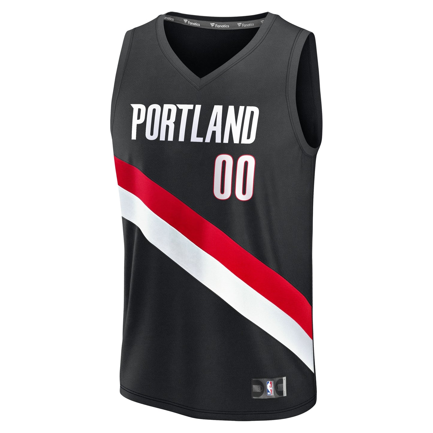 Youth Portland Trail Blazers Fanatics Black Fast Break Replica Custom Jersey - Icon Edition