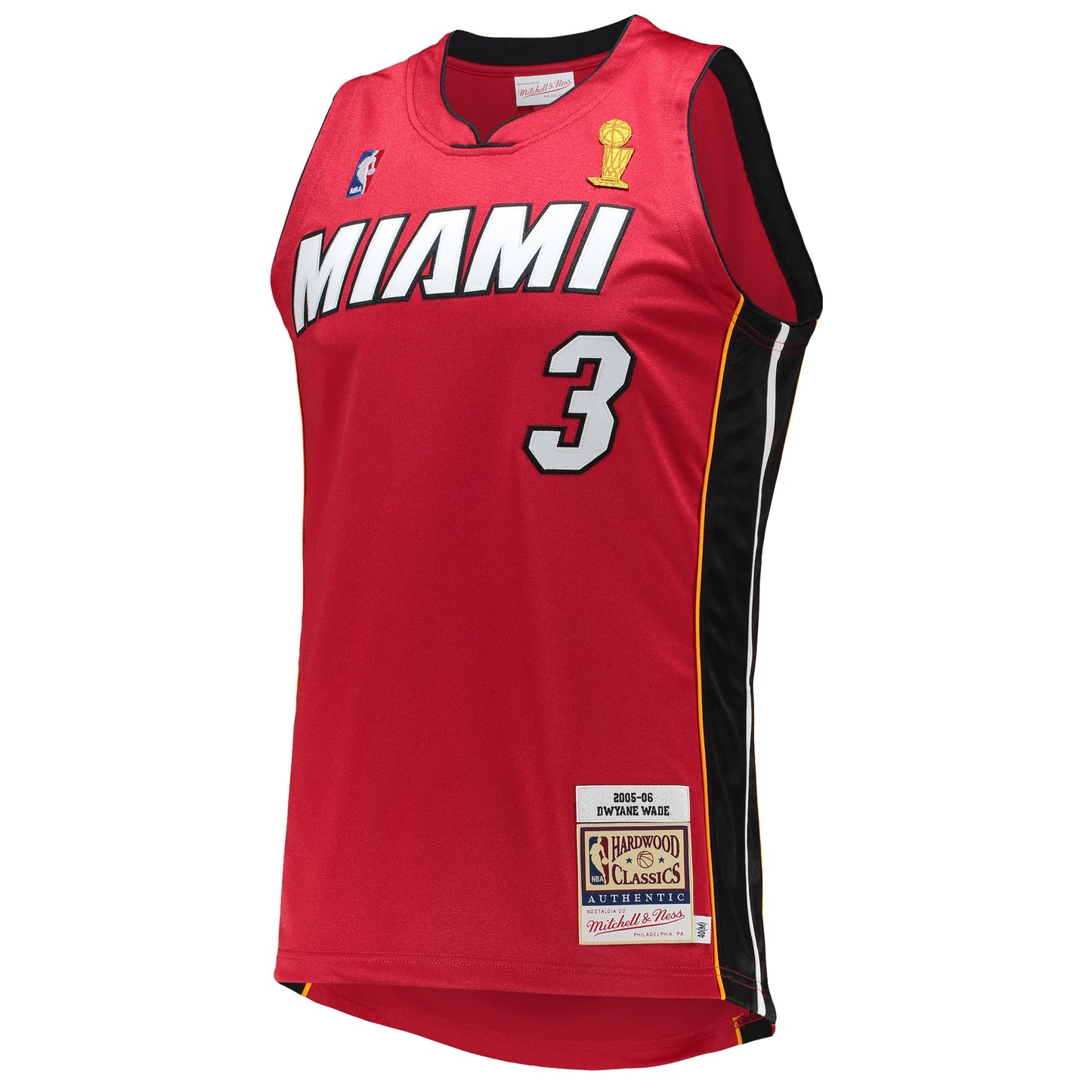 Men's Miami Heat Dwyane Wade Mitchell & Ness Red 2005-06 Hardwood Classics Authentic Jersey