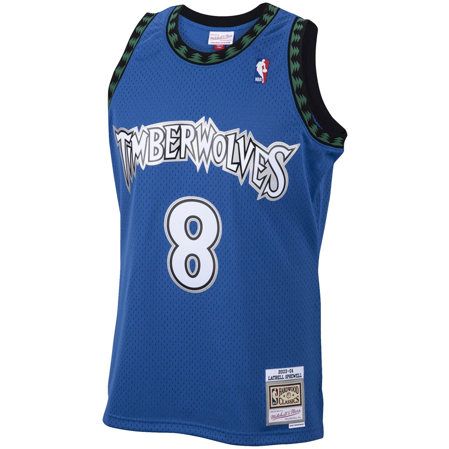 Men's Minnesota Timberwolves Latrell Sprewell Mitchell & Ness Blue 2003/04 Hardwood Classics Swingman Jersey