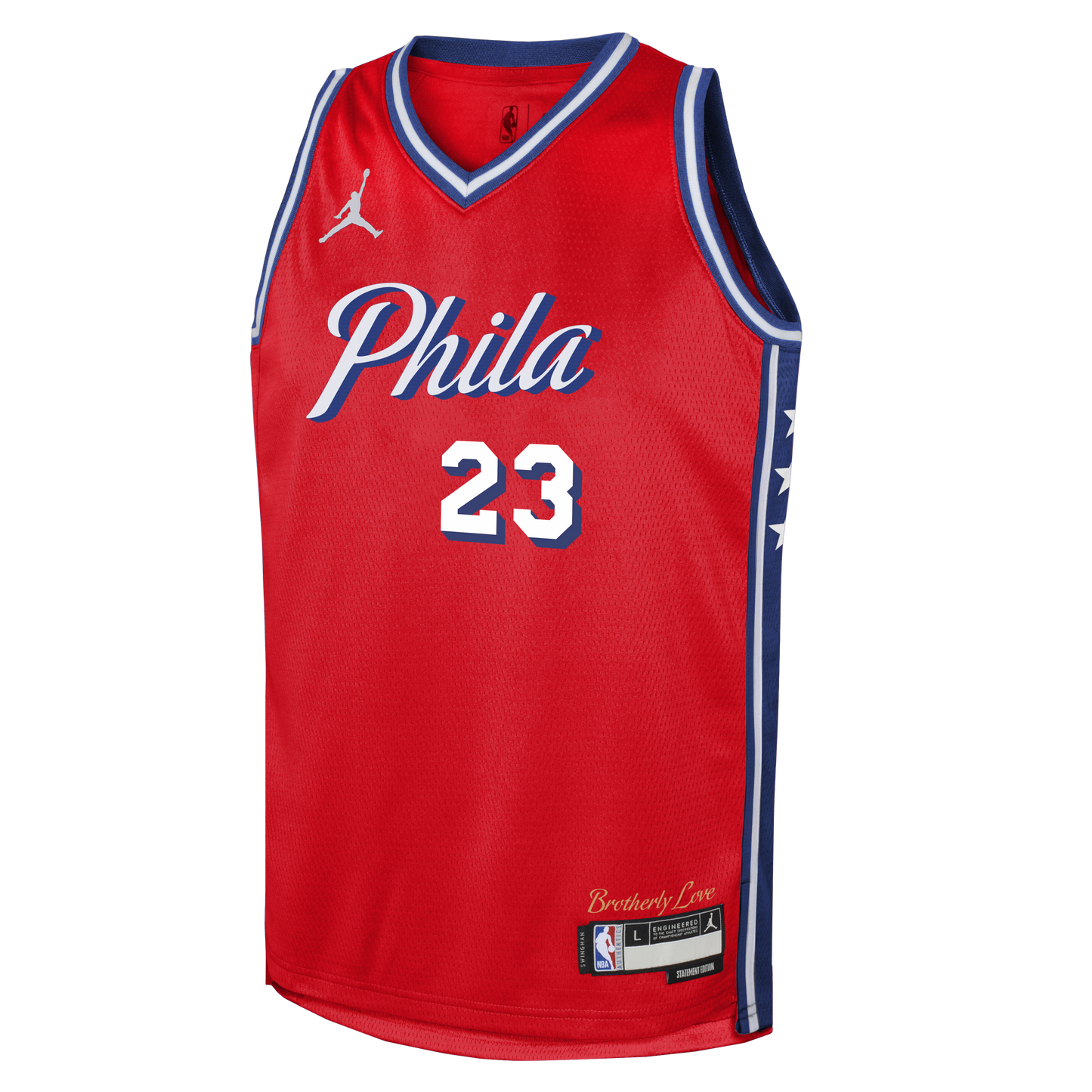 Youth Philadelphia 76ers LeBron James Jordan Brand Red Swingman Jersey - Statement Edition