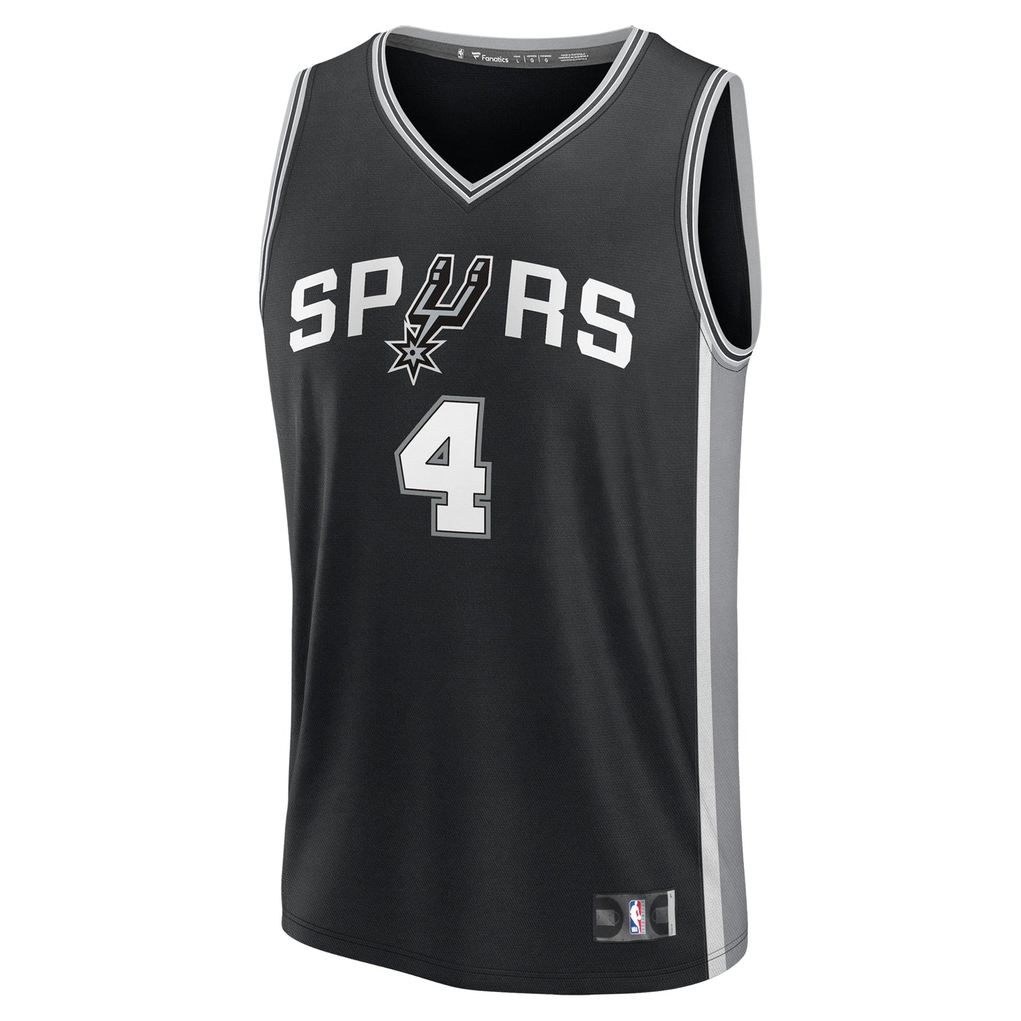 Men's San Antonio Spurs De'Aaron Fox Fanatics Black Fast Break Replica Player Jersey - Icon Edition