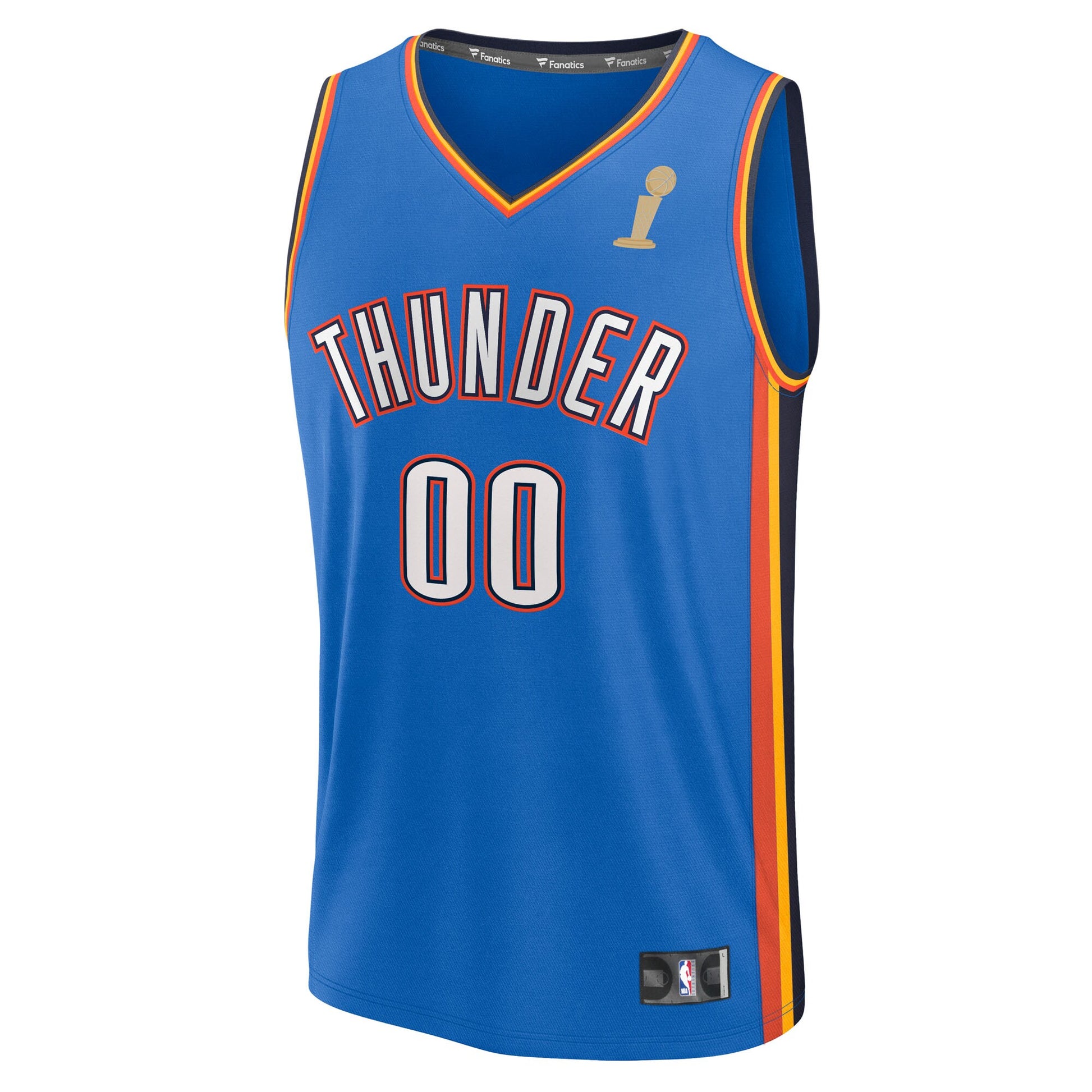 Youth Oklahoma City Thunder  Fanatics Blue 2025 NBA Finals Champions Fast Break Replica Custom Jersey - Icon Edition
