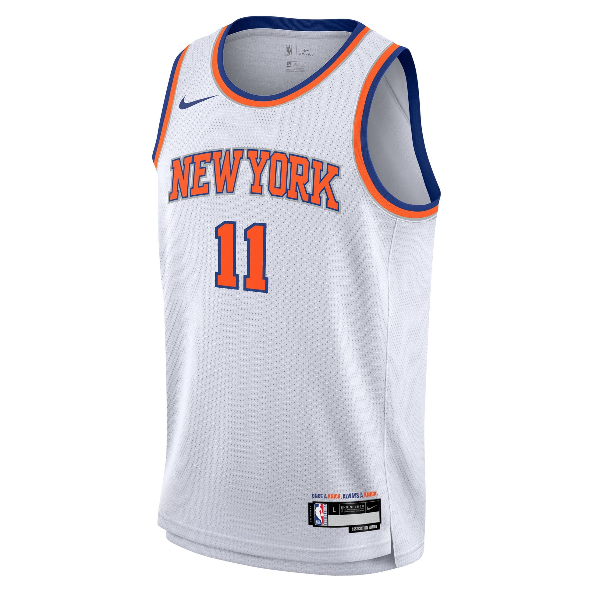 Youth New York Knicks Jalen Brunson Nike White Association Swingman Jersey