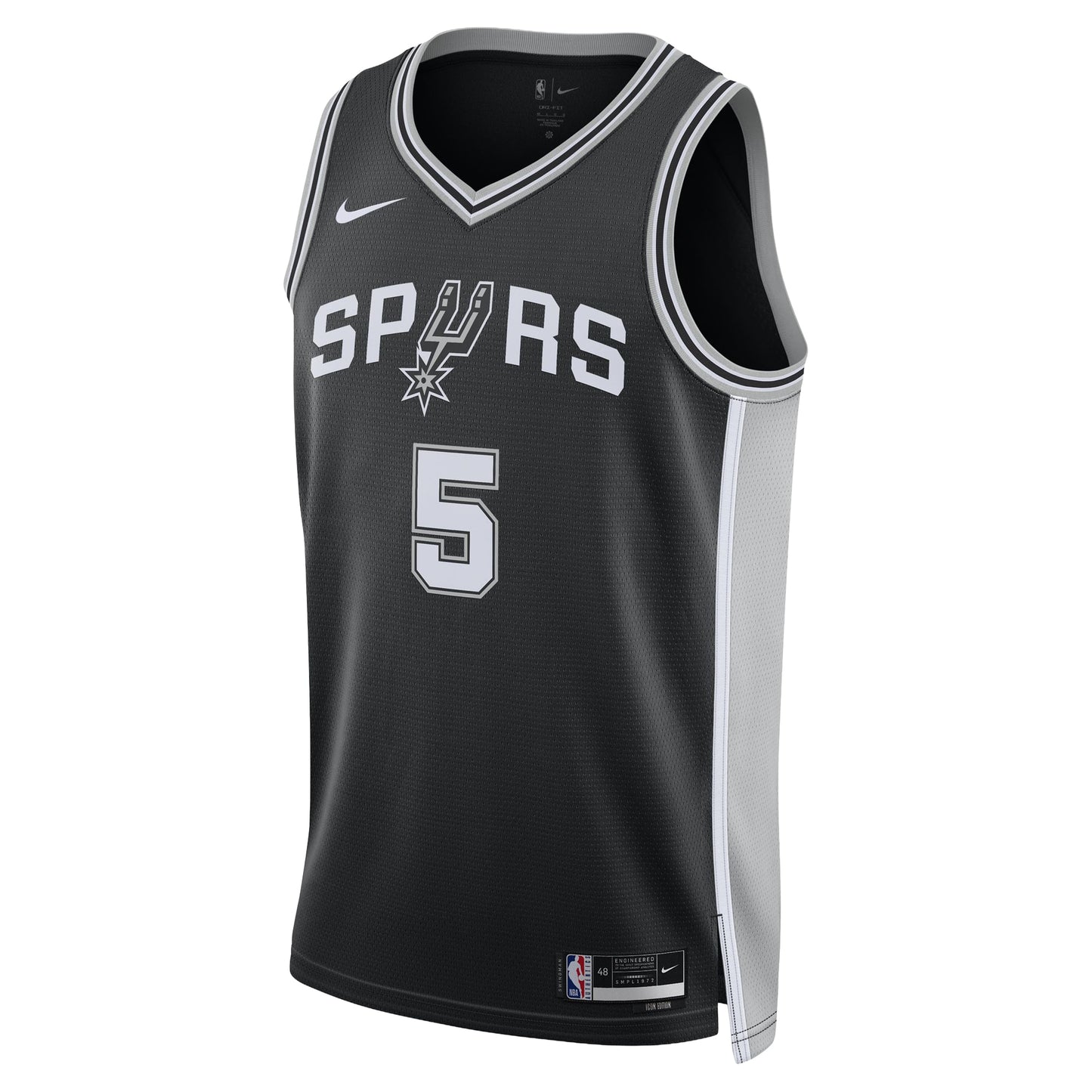 Unisex San Antonio Spurs Stephon Castle Nike Black Swingman Jersey - Icon Edition