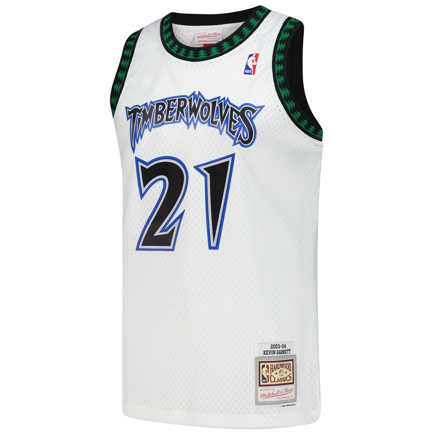 Men's Minnesota Timberwolves Kevin Garnett Mitchell & Ness White Hardwood Classics Swingman Jersey