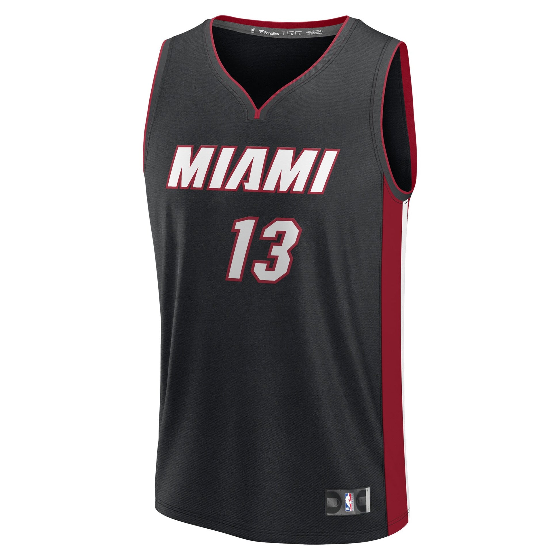 Youth Miami Heat Bam Adebayo Fanatics Black Fast Break Replica Player Jersey - Icon Edition