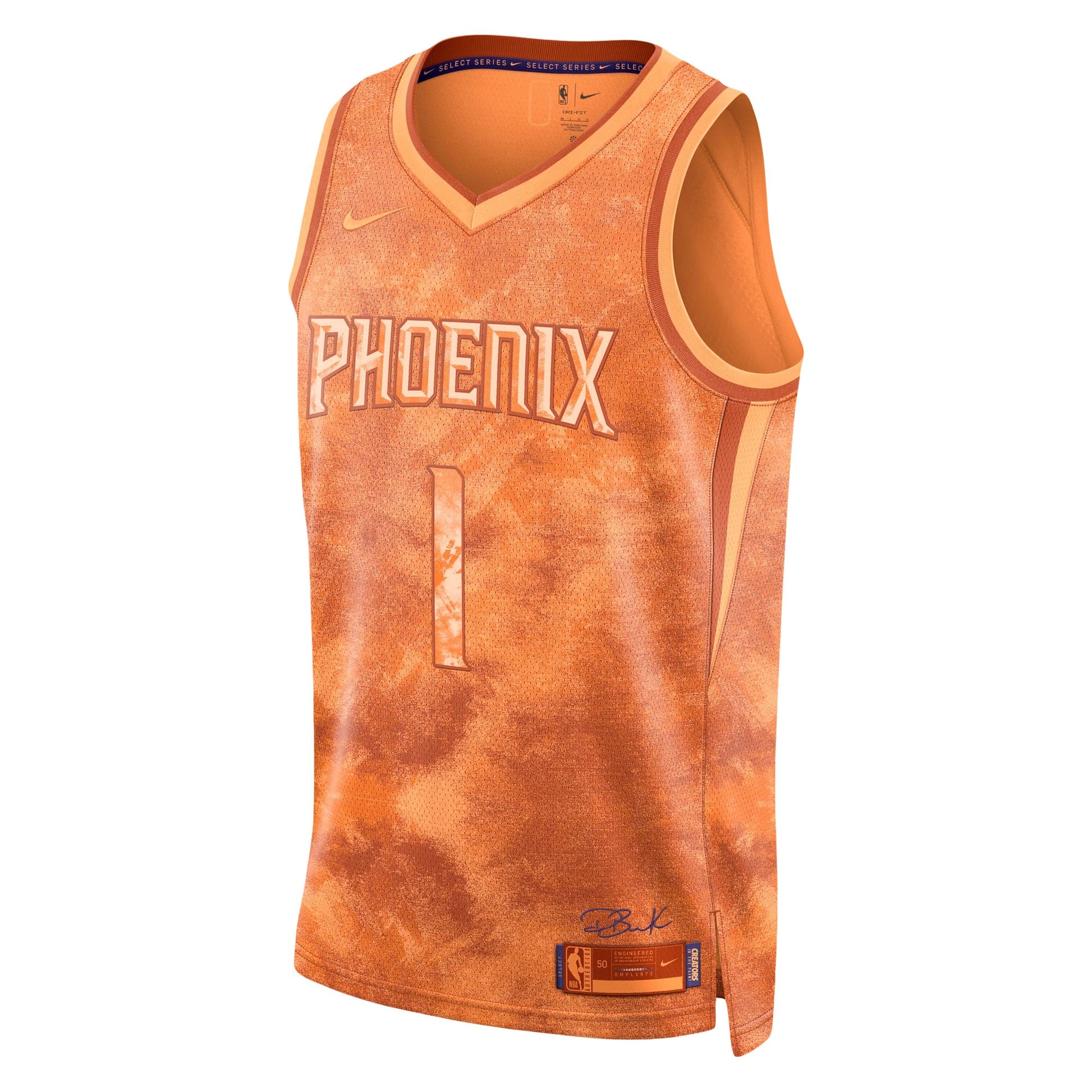 Unisex Phoenix Suns Devin Booker Nike Orange Select Series Swingman Jersey