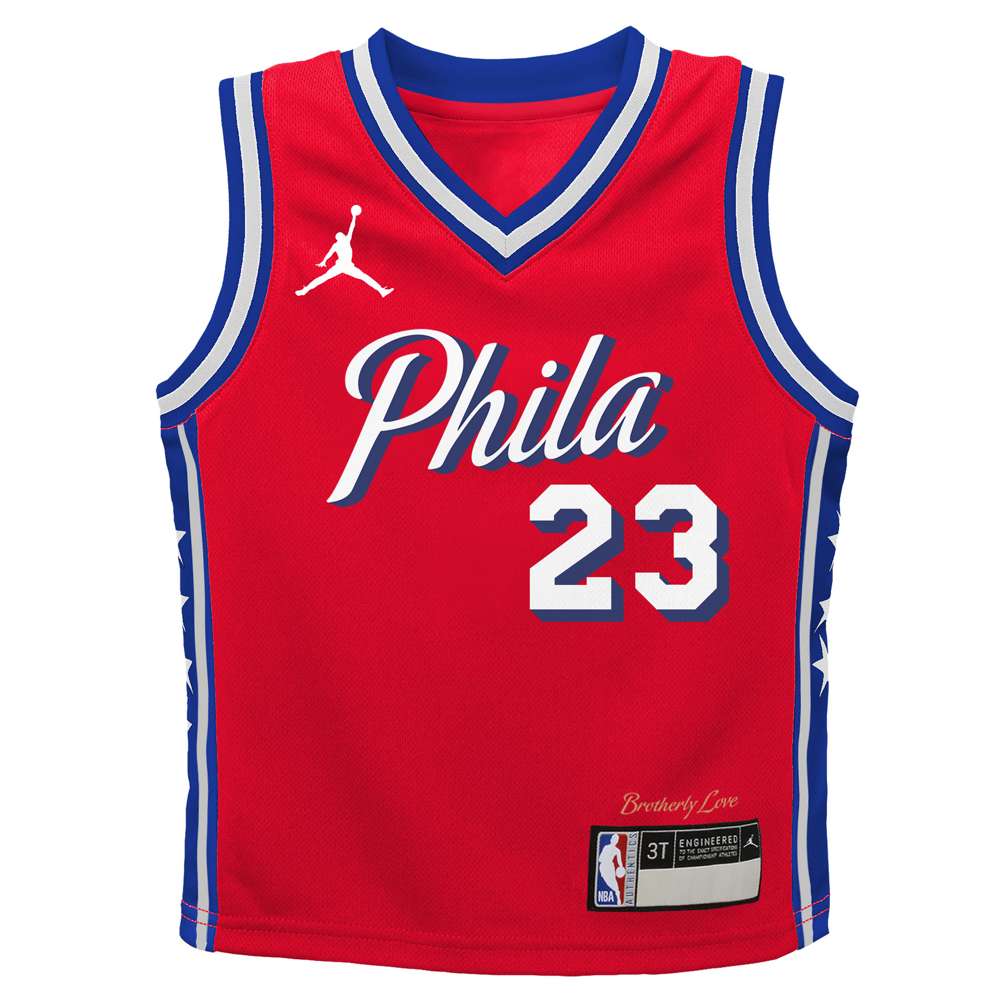 Toddler Philadelphia 76ers LeBron James Jordan Brand Red Swingman Jersey - Statement Edition