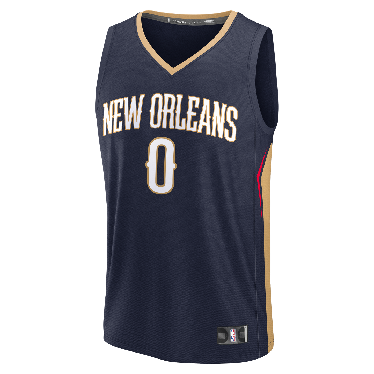 Men's New Orleans Pelicans Jeremiah Fears Fanatics Navy Fast Break Replica Jersey - Icon Edition