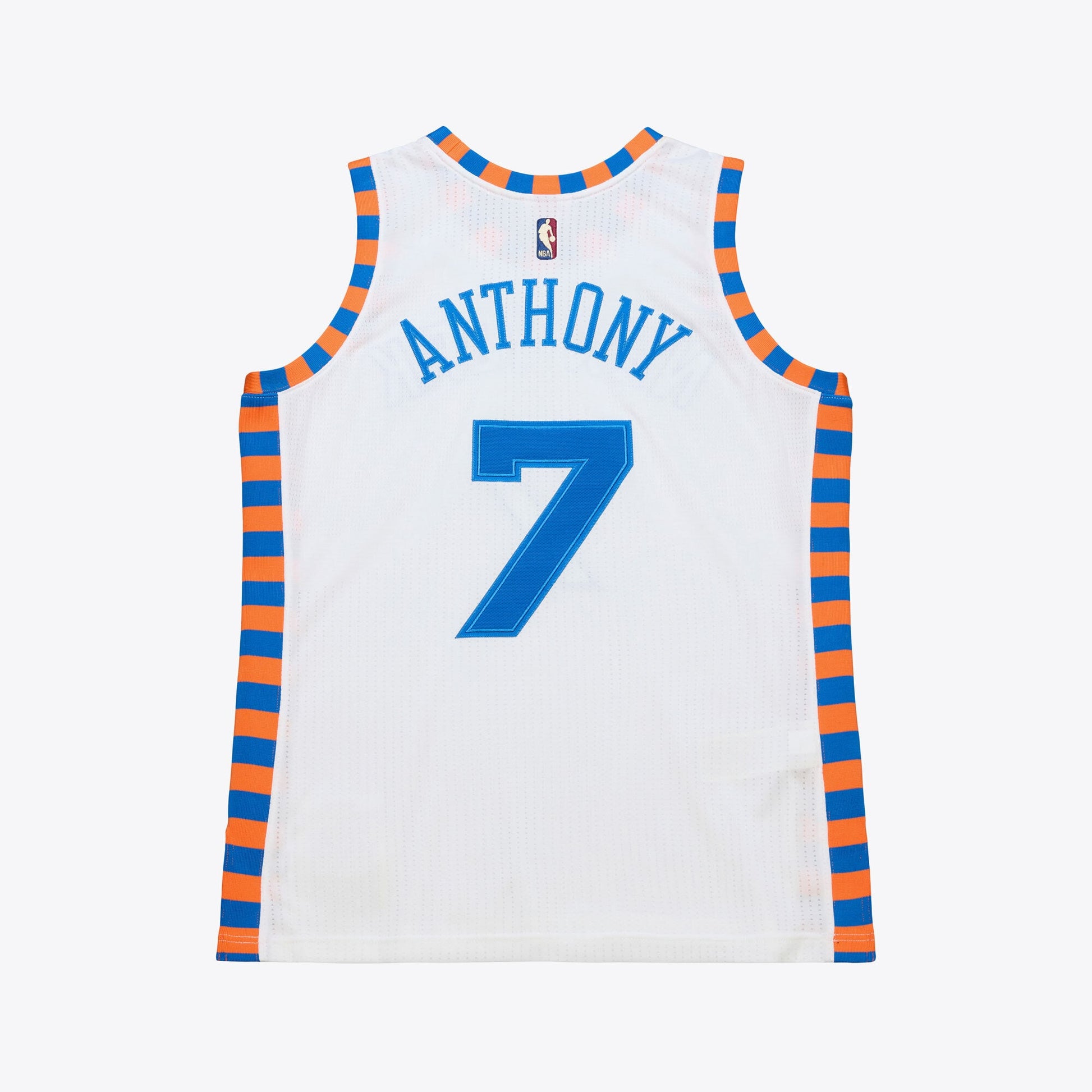 Men's New York Knicks Carmelo Anthony Mitchell & Ness White 2015-16 Hardwood Classics Authentic Jersey