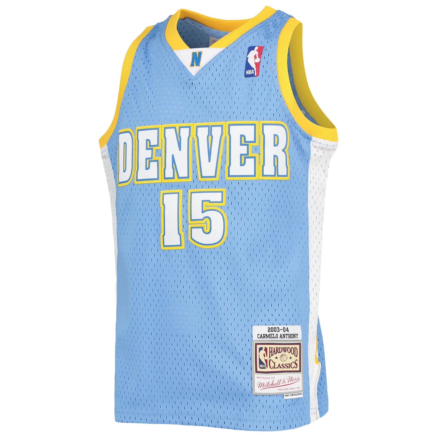Youth Denver Nuggets Carmelo Anthony Mitchell & Ness Powder Blue 2003-04 Hardwood Classics Swingman Jersey