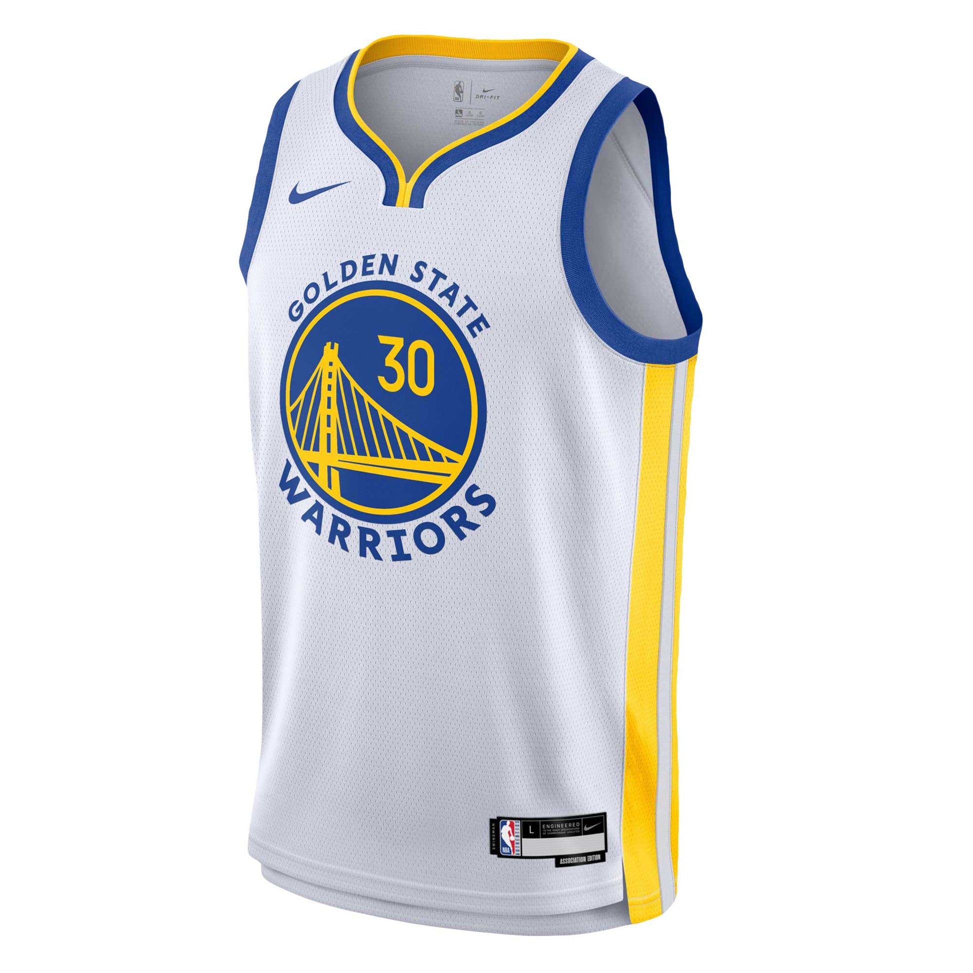 Youth Golden State Warriors Stephen Curry Nike White Swingman Jersey - Association Edition