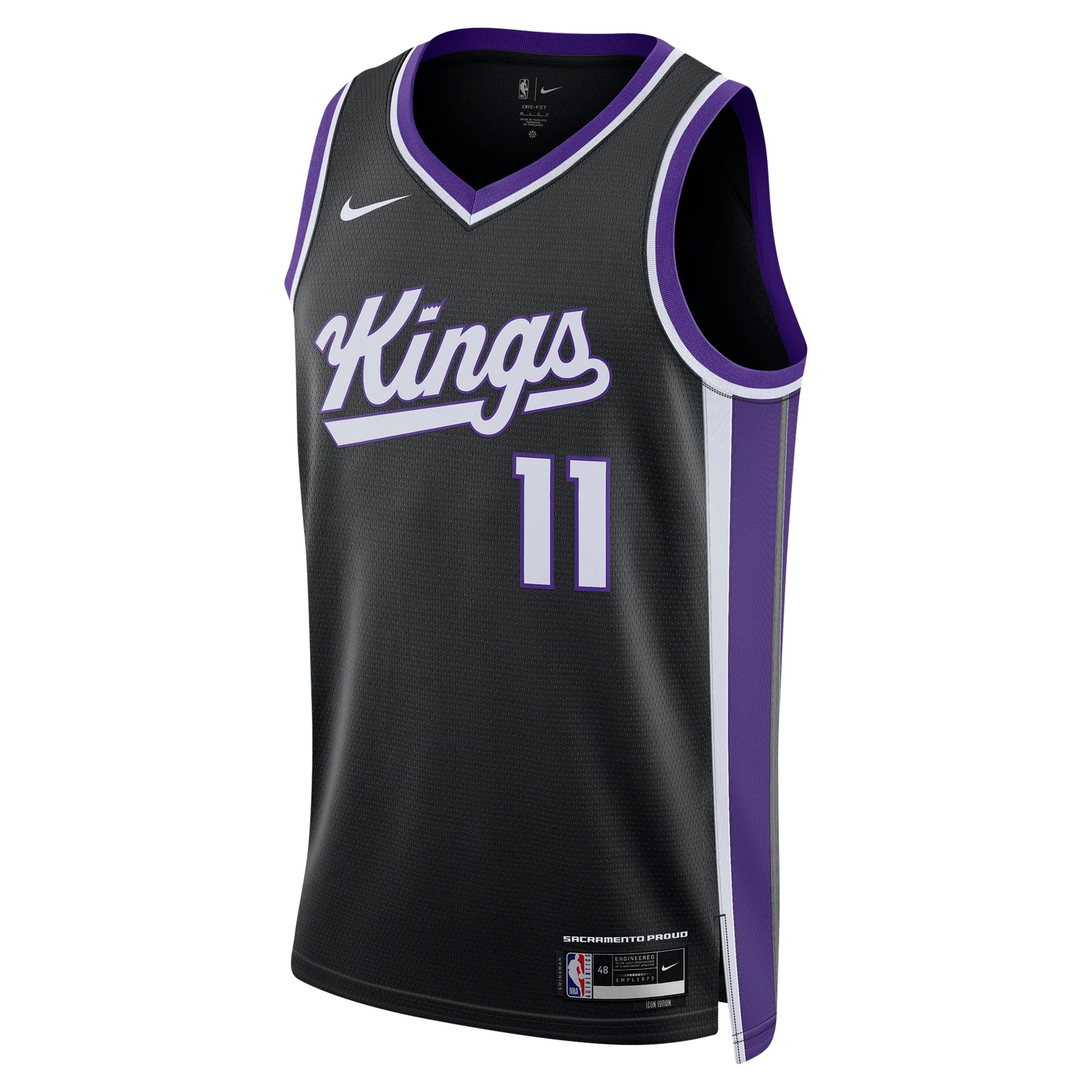 Unisex Sacramento Kings Domantas Sabonis Nike Black Swingman Player Jersey - Icon Edition