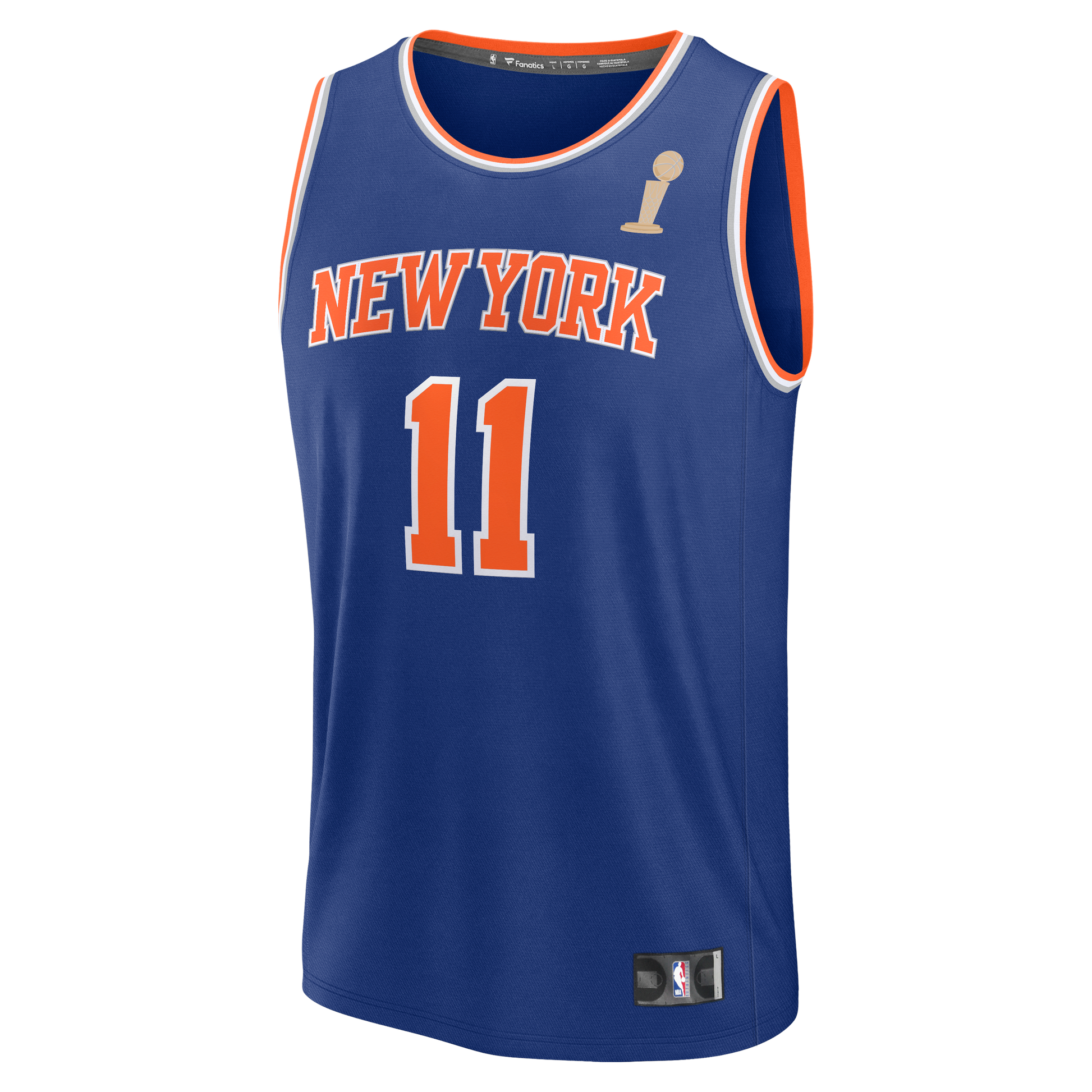 Men's New York Knicks Jalen Brunson Fanatics Blue 2026 NBA Finals Champions Fast Break Jersey - Icon Edition