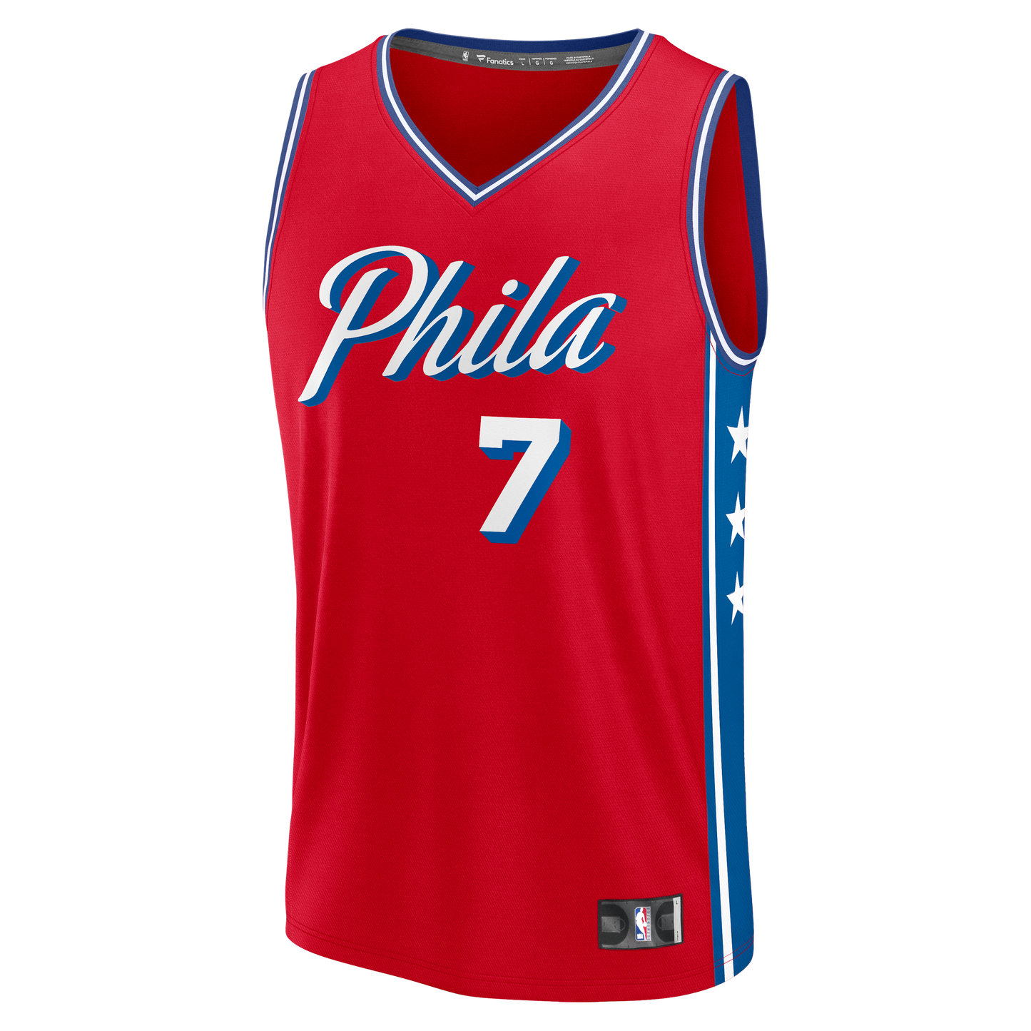 Men's Philadelphia 76ers Jaylen Brown Fanatics Red Fast Break Jersey - Statement Edition