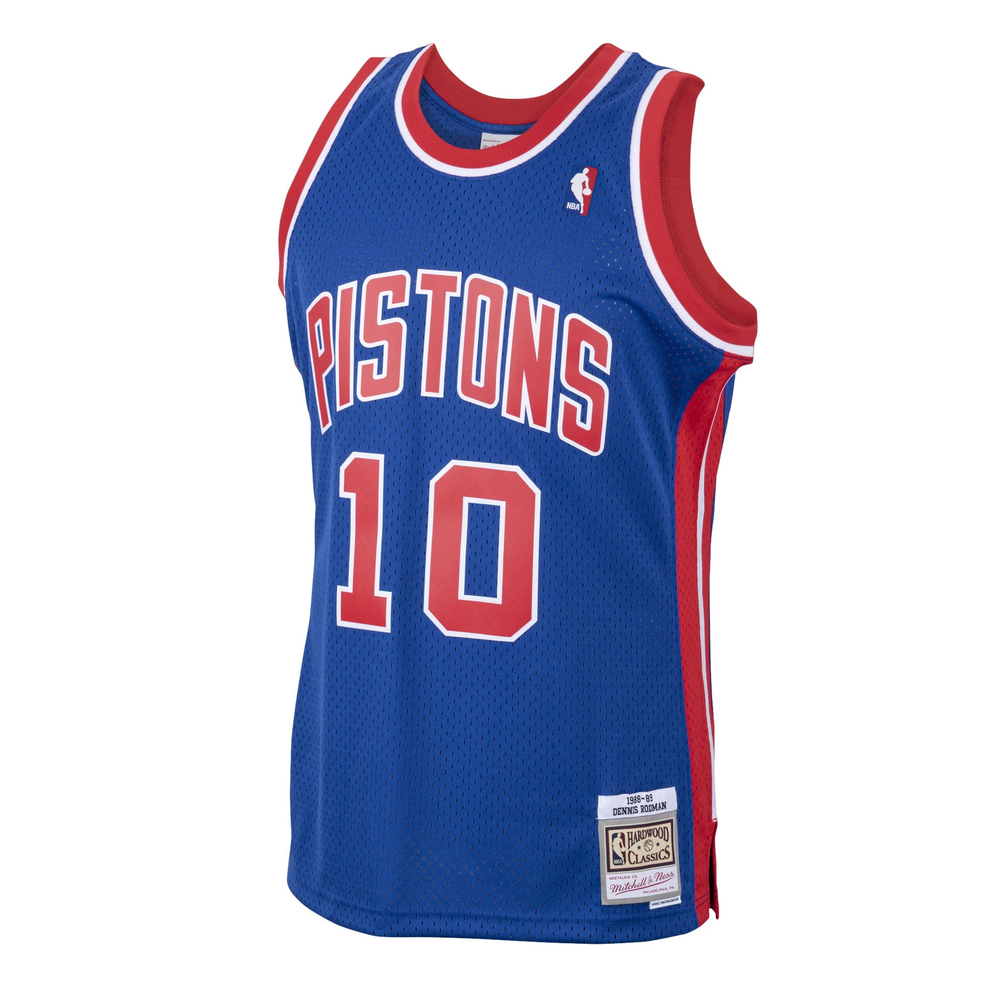Men's Detroit Pistons Dennis Rodman Mitchell & Ness Royal 1988/89 Hardwood Classics Swingman Jersey