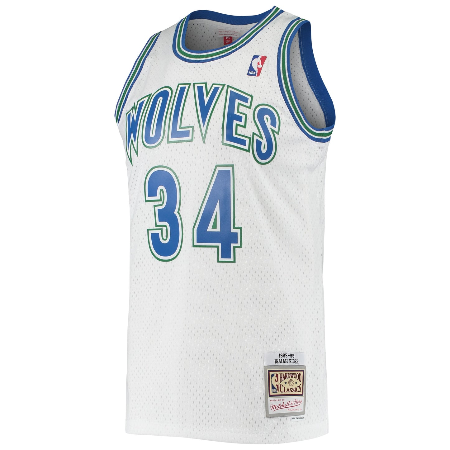Men's Minnesota Timberwolves Isaiah Rider Mitchell & Ness White 1995/96 Hardwood Classics Swingman Jersey