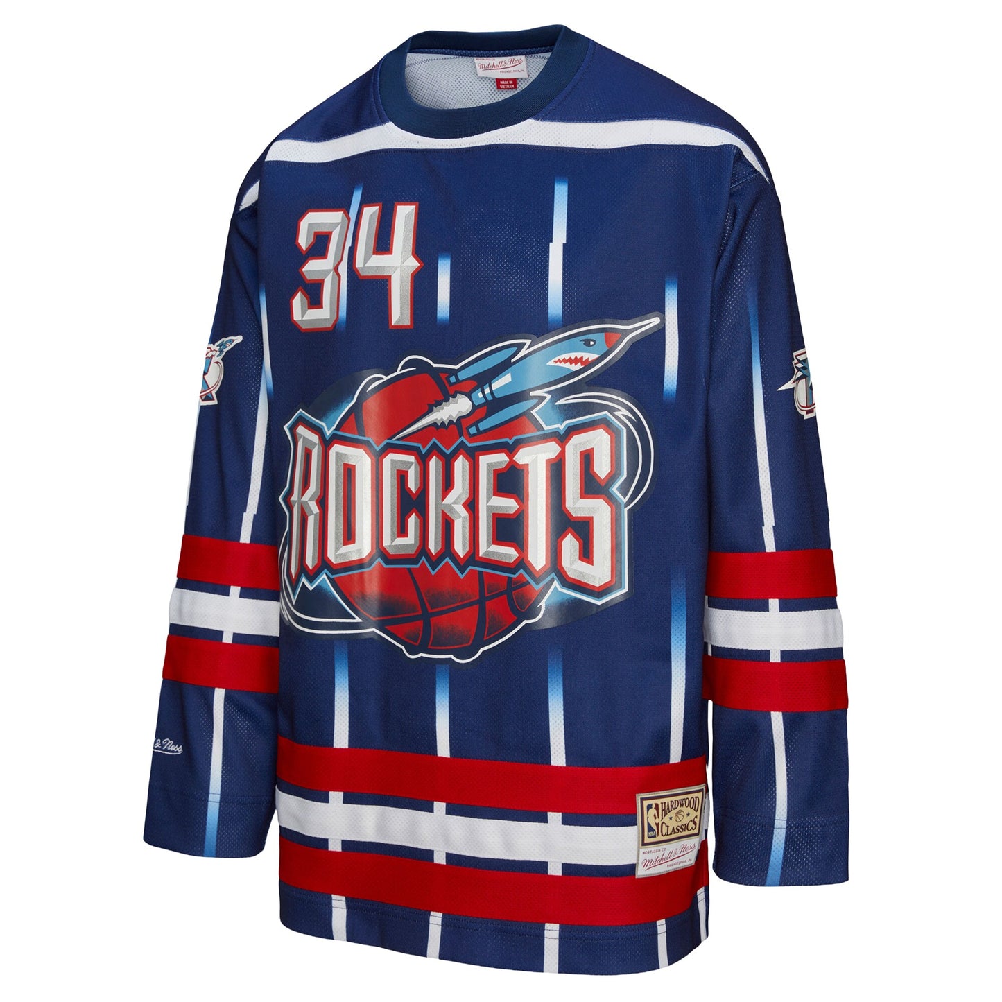 Unisex Houston Rockets Hakeem Olajuwon Mitchell & Ness Navy Maxxed Out Fashion Hockey Jersey
