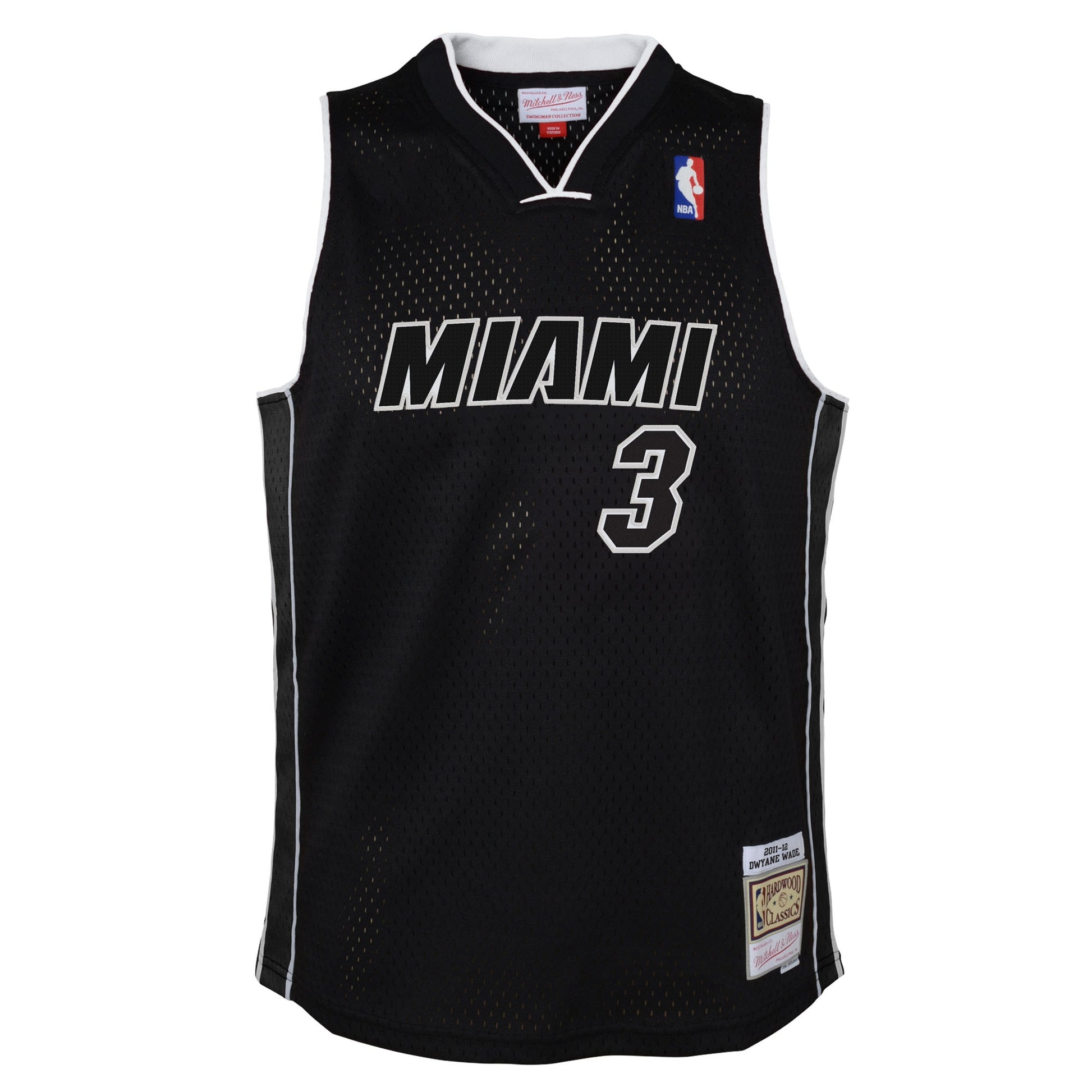 Youth Miami Heat Dwyane Wade Mitchell & Ness Black 2011/12 Hardwood Classics Swingman Alternate Jersey