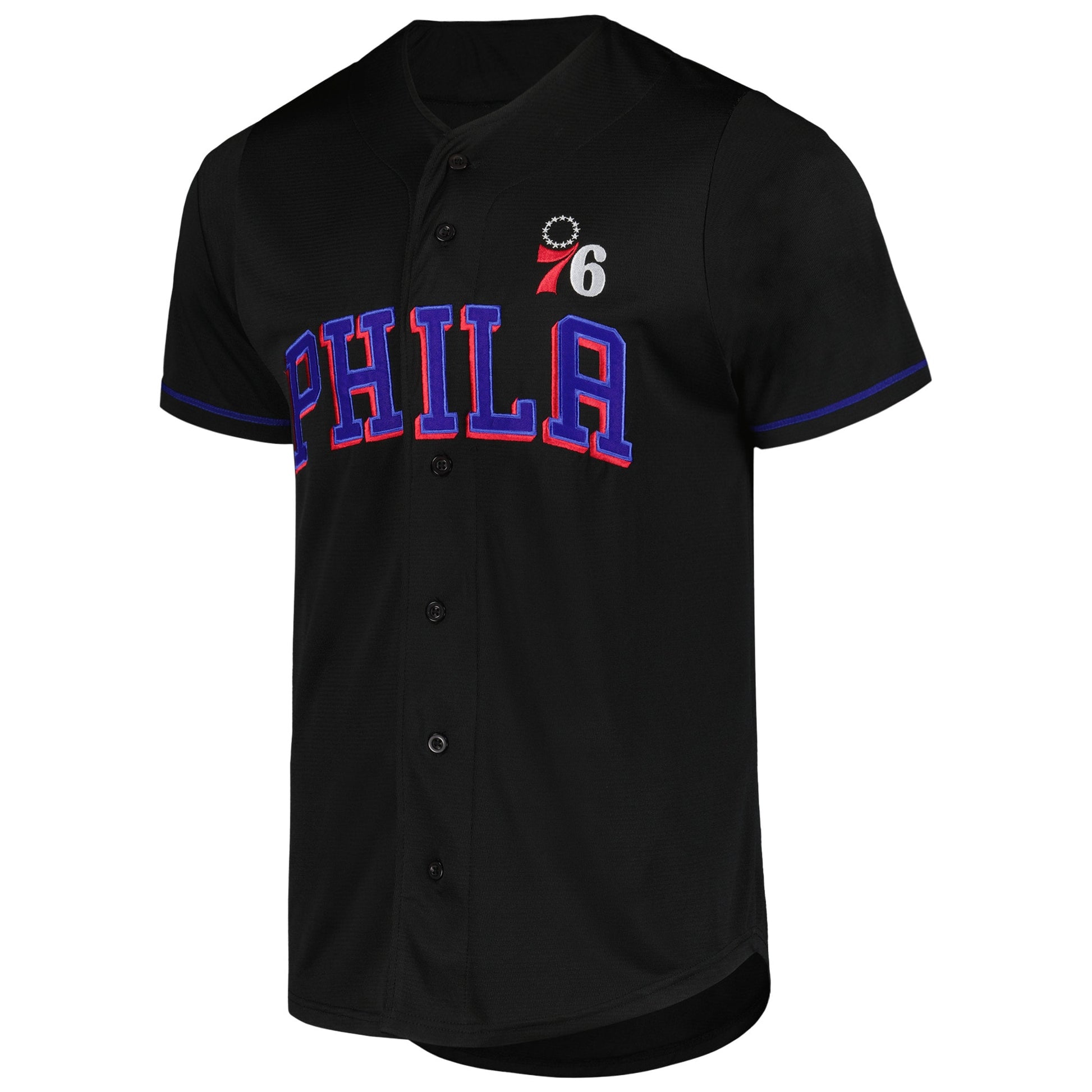 Men's Philadelphia 76ers Fanatics Black Pop Baseball Jersey