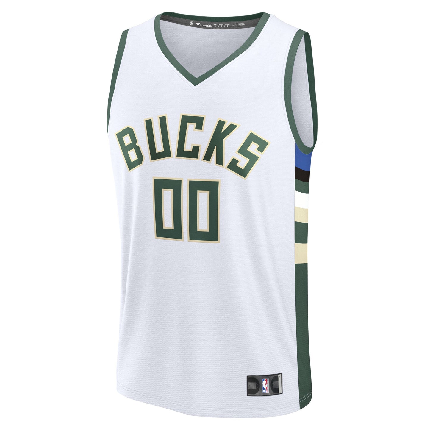 Youth Milwaukee Bucks Fanatics White Fast Break Custom Replica Jersey - Association Edition