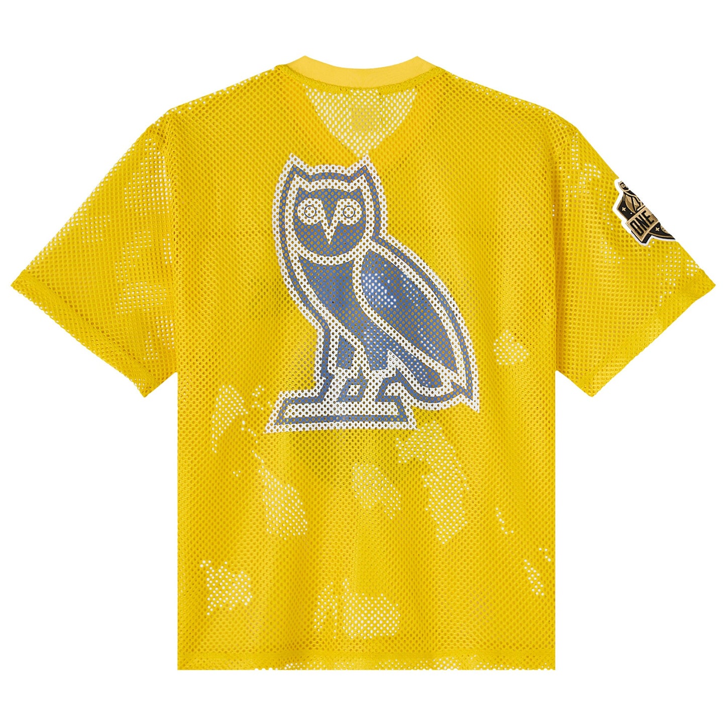 Men's Golden State Warriors  OVO x NBA Gold Mesh Football Fashion Jersey
