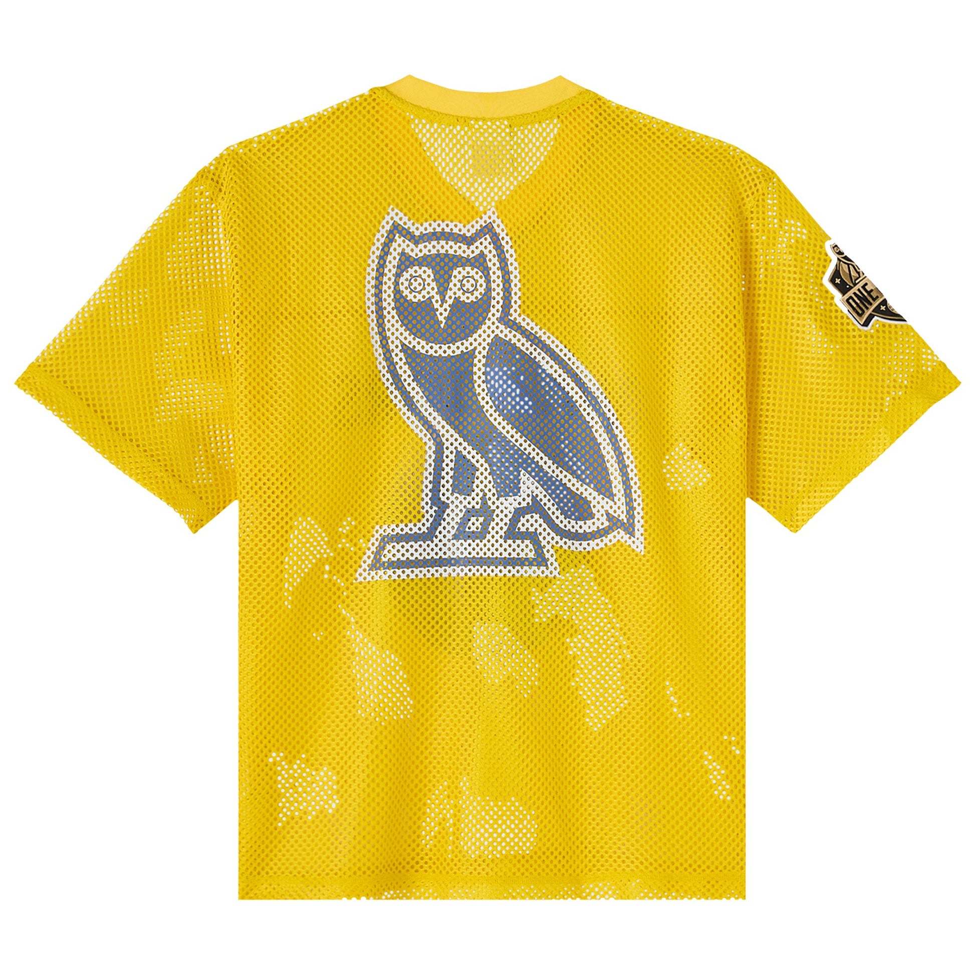 Men's Golden State Warriors  OVO x NBA Gold Mesh Football Fashion Jersey