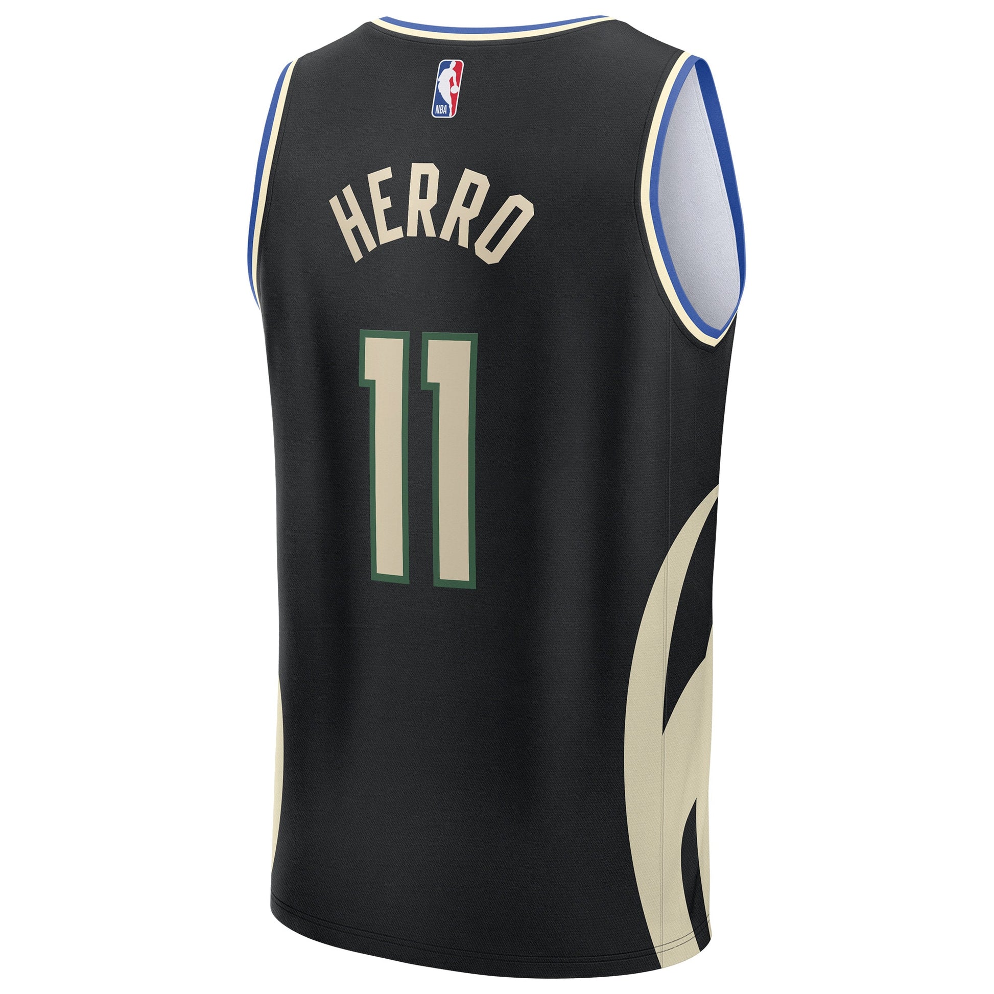 Youth Milwaukee Bucks Tyler Herro Fanatics Black Fast Break Replica Jersey - Statement Edition
