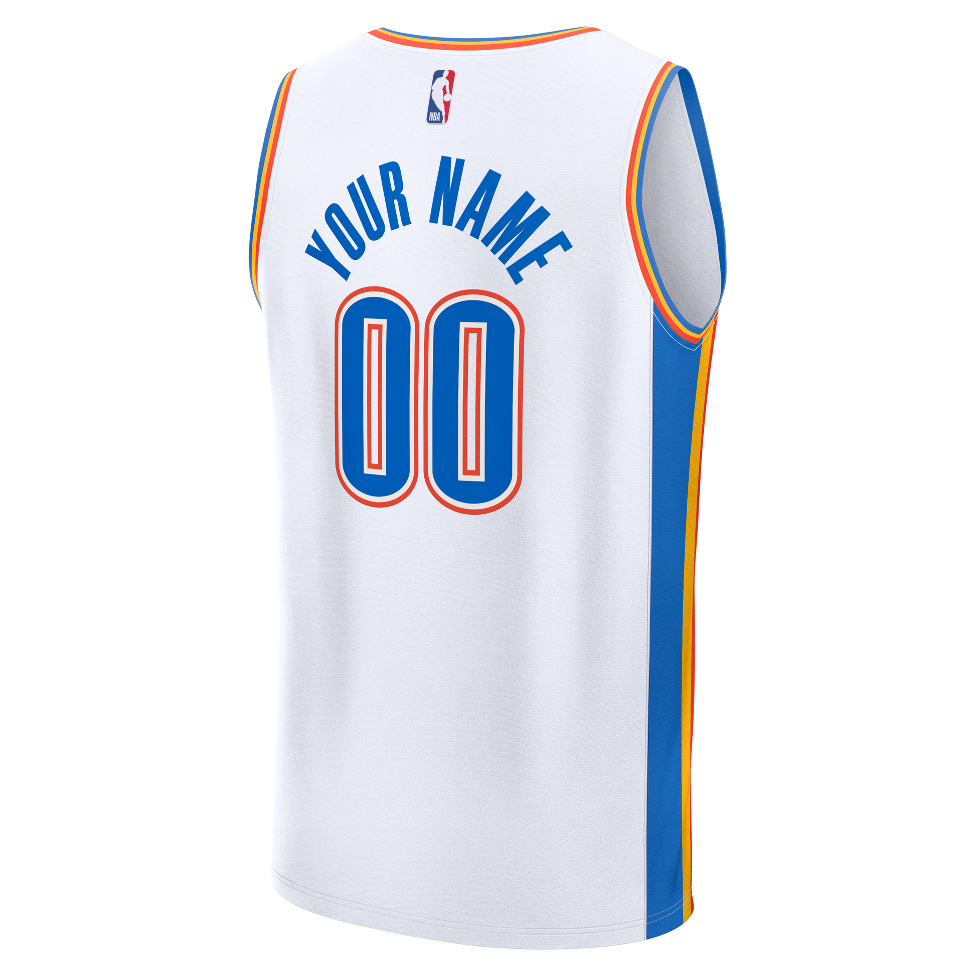 Youth Oklahoma City Thunder Fanatics White Fast Break Custom Jersey - Association Edition
