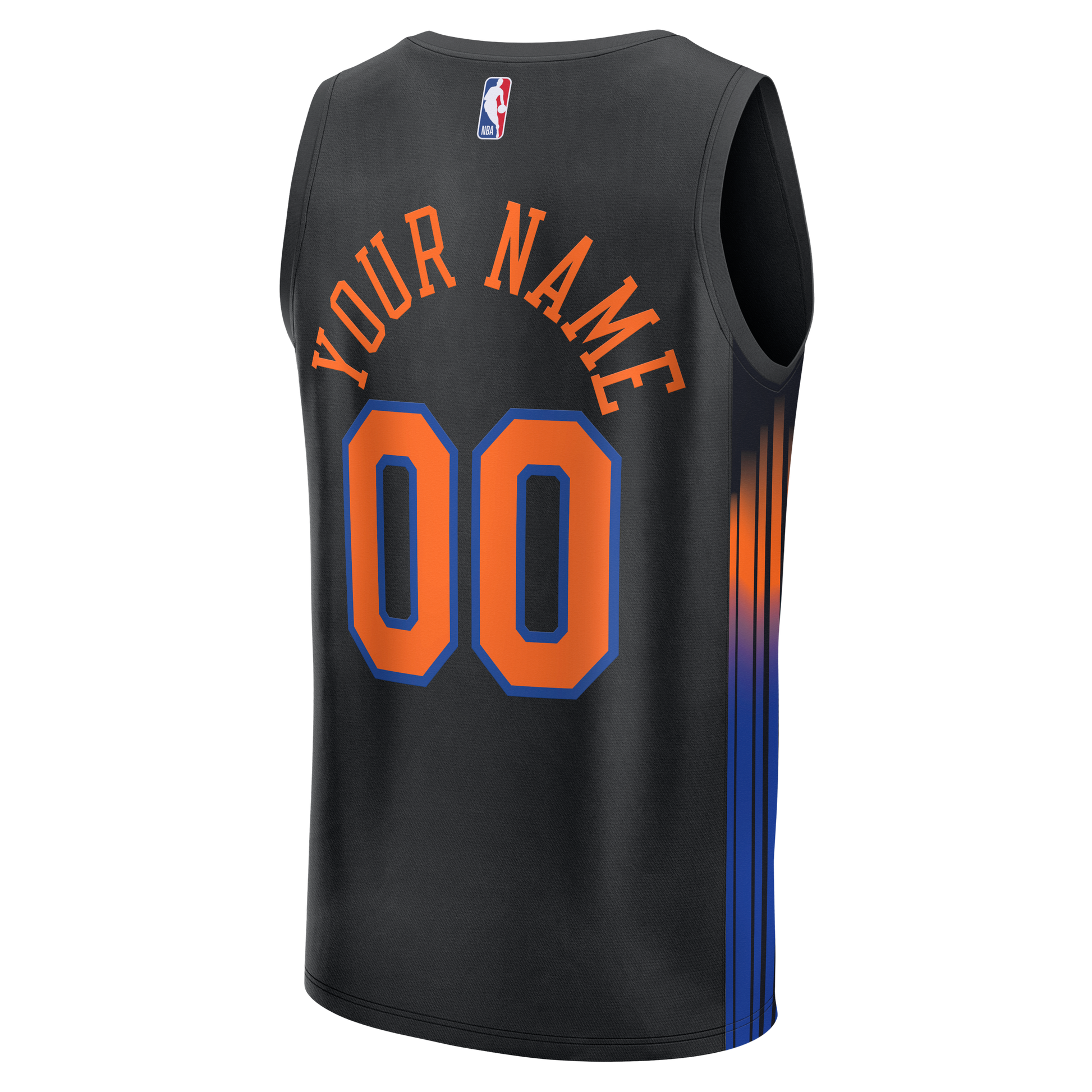 Youth New York Knicks Fanatics Black Fast Break Custom Jersey - Statement Edition