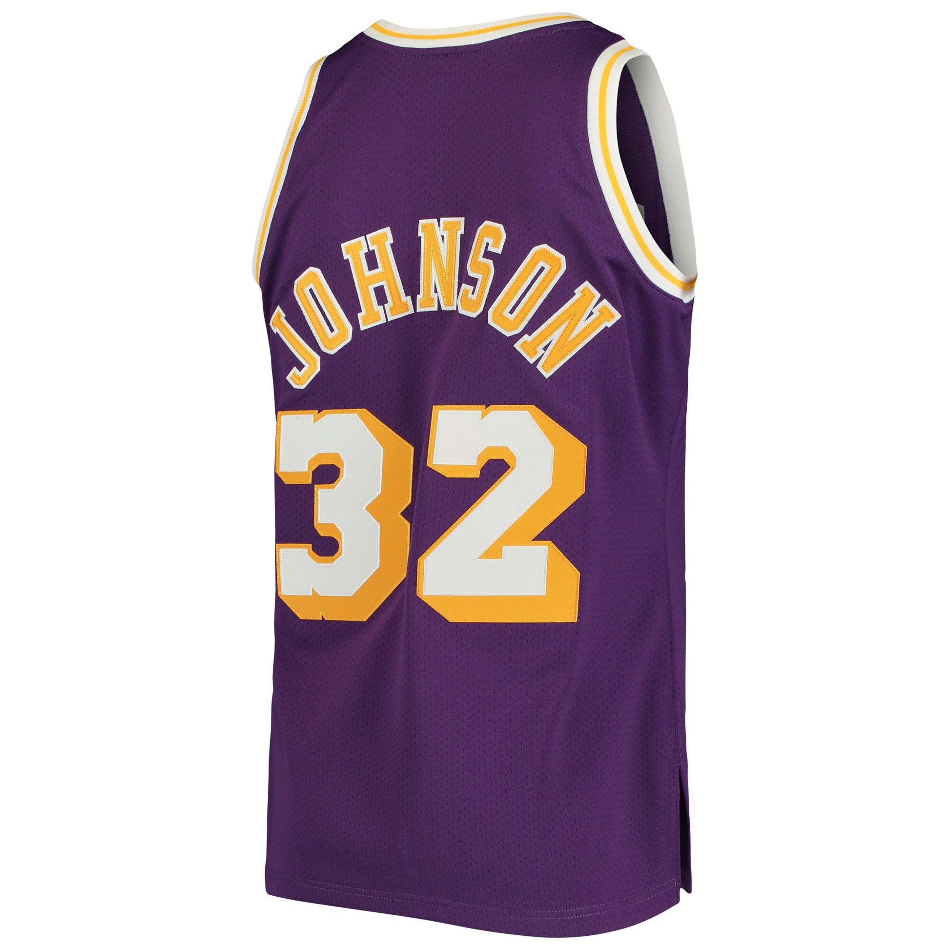 Men's Los Angeles Lakers Magic Johnson Mitchell & Ness Purple 1984/85 Hardwood Classics Authentic Jersey