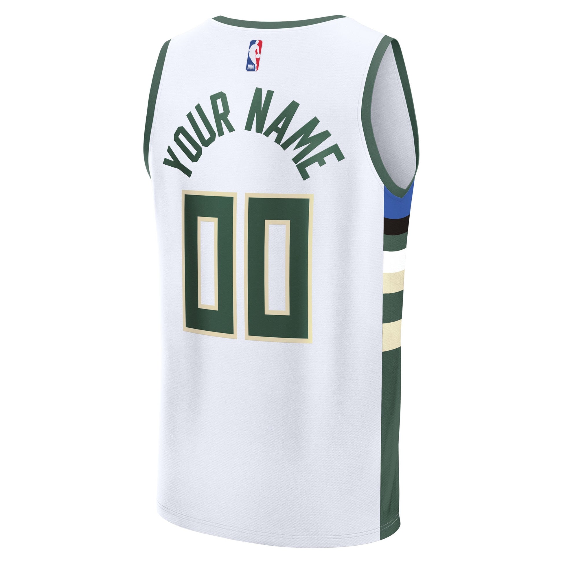 Men's Milwaukee Bucks Fanatics White Fast Break Custom Jersey - Association Edition