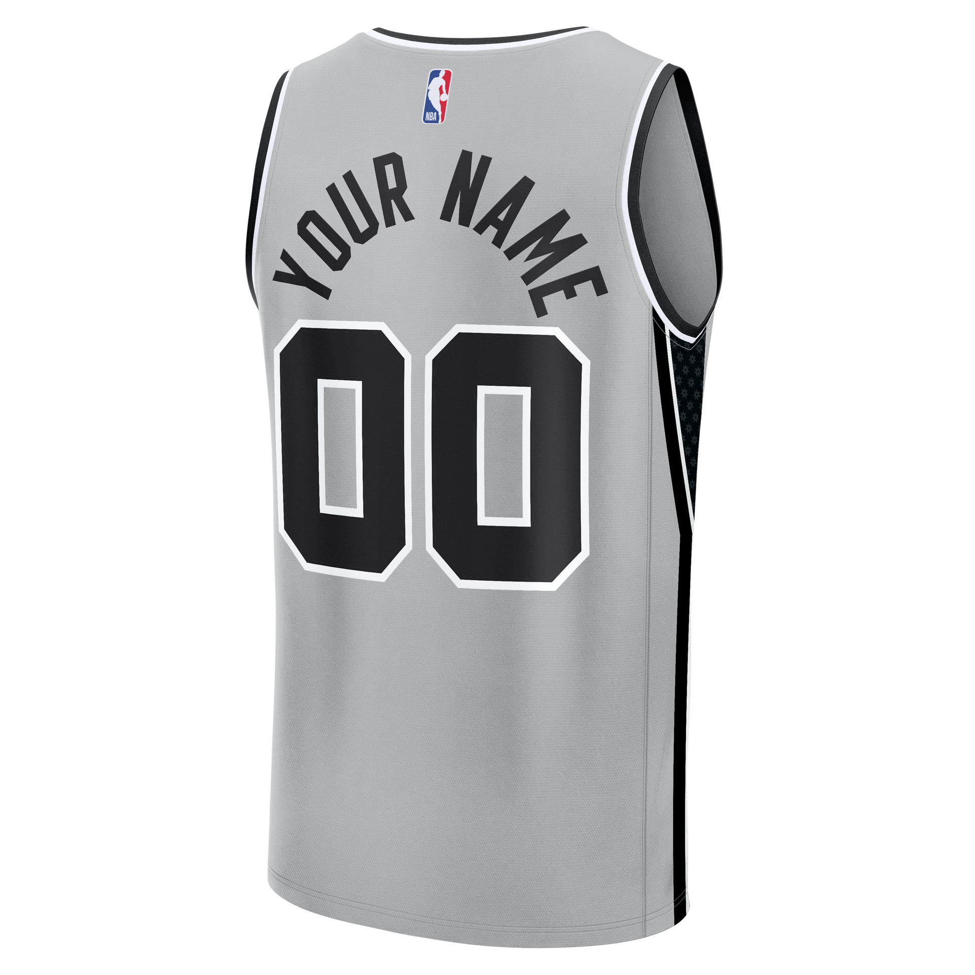 Youth San Antonio Spurs Fanatics Silver Fast Break Custom Jersey - Statement Edition