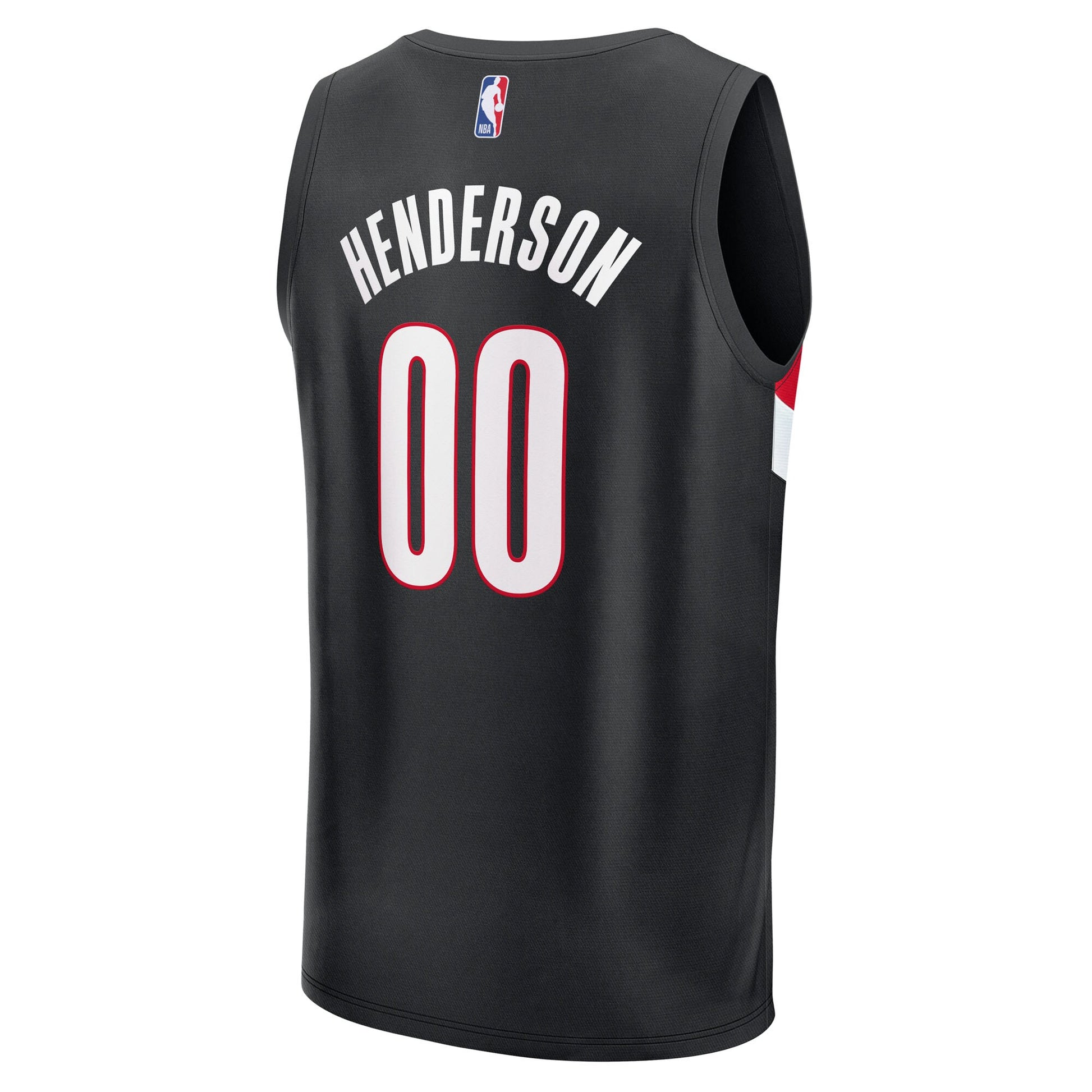 Men's Portland Trail Blazers Scoot Henderson Fanatics Black Fast Break Replica Jersey - Icon Edition