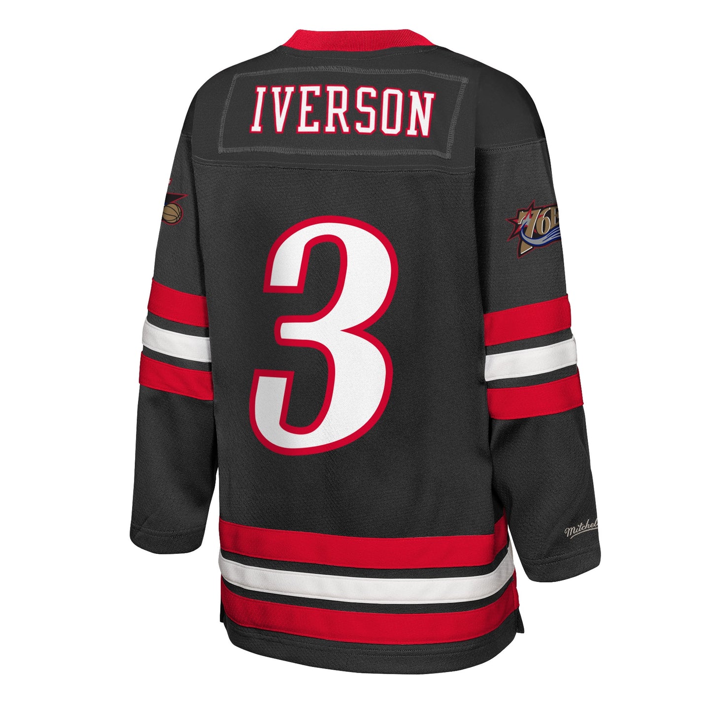Youth Philadelphia 76ers Allen Iverson Mitchell & Ness Black Maxxed Out 2.0 Fashion Hockey Jersey