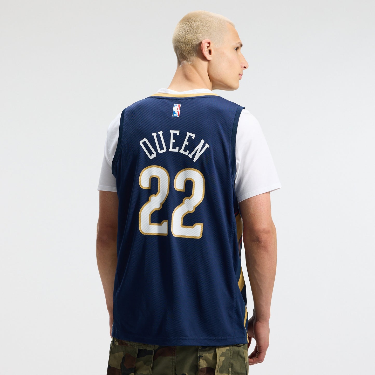 Men's New Orleans Pelicans Derik Queen Fanatics Navy Fast Break Replica Jersey - Icon Edition