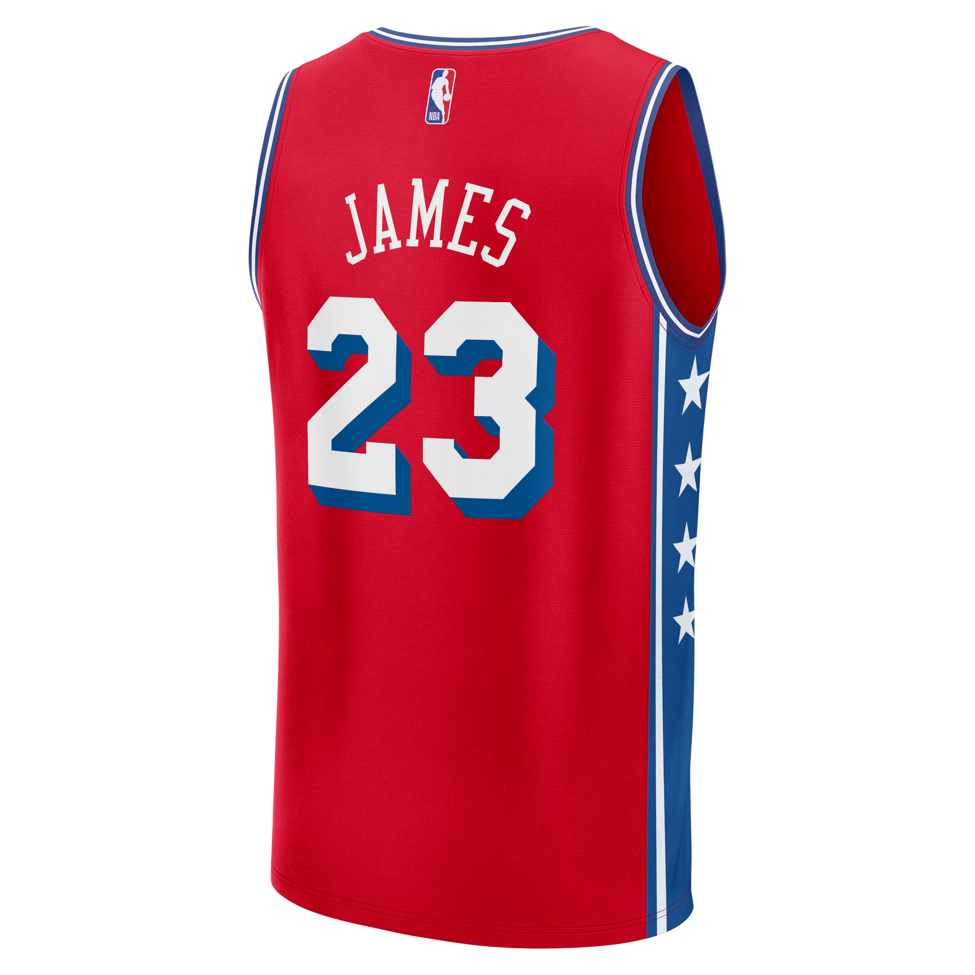 Men's Philadelphia 76ers LeBron James Fanatics Red Fast Break Jersey - Statement Edition