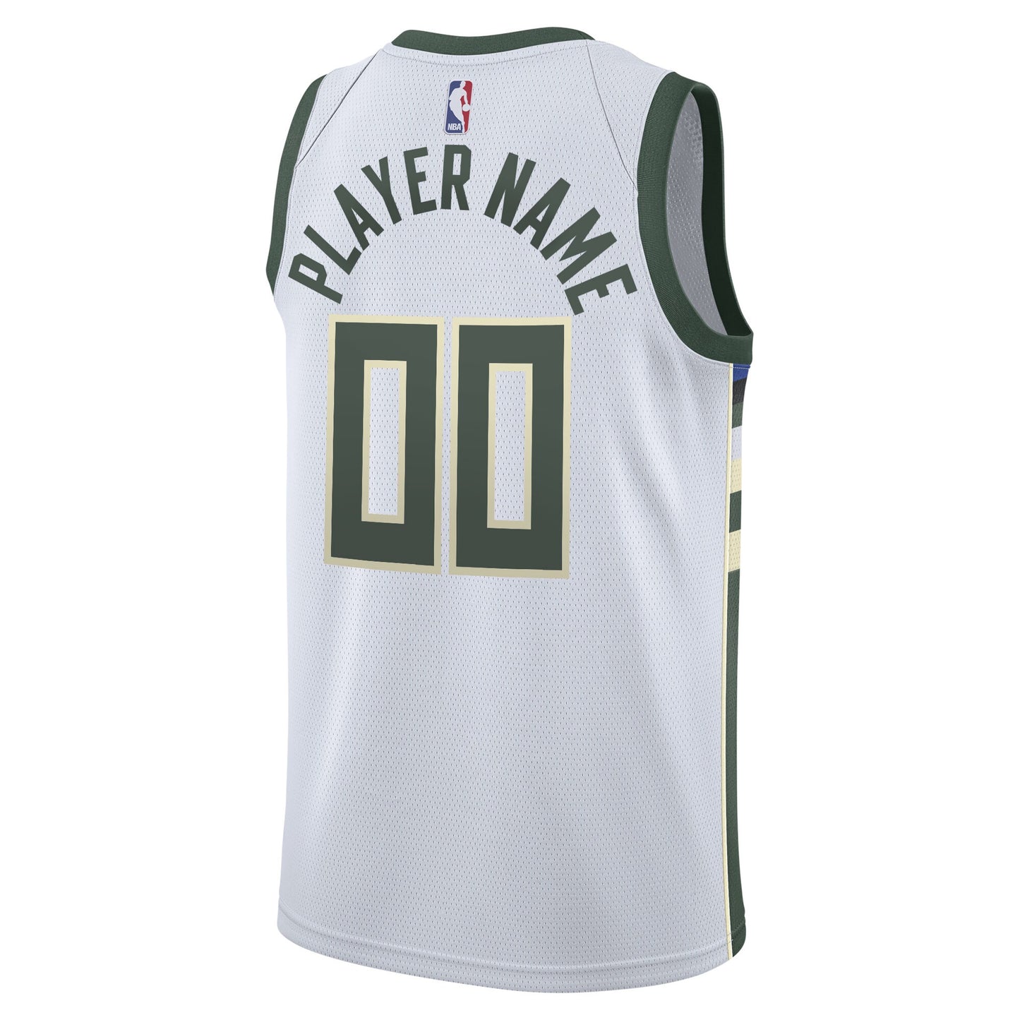 Men's Milwaukee Bucks Nike White 2020/21 Swingman Custom Jersey - Association Edition