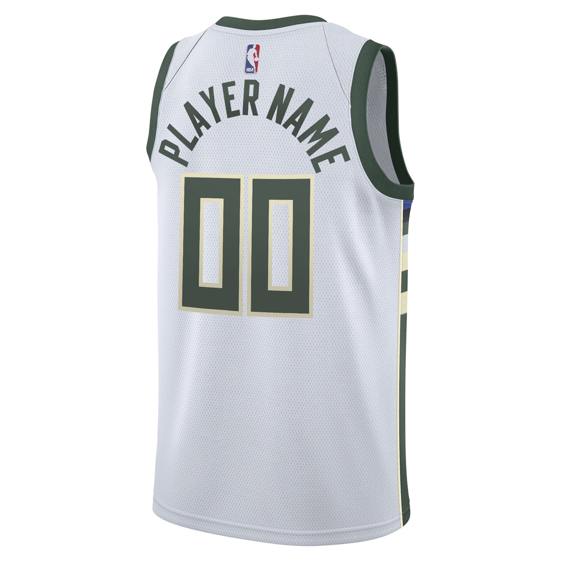 Men's Milwaukee Bucks Nike White 2020/21 Swingman Custom Jersey - Association Edition