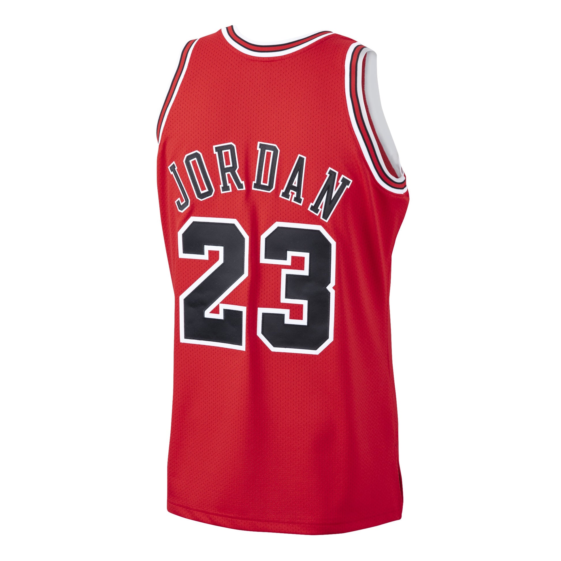Men's Chicago Bulls Michael Jordan Mitchell & Ness Scarlet 1997/98 Hardwood Classics Authentic Jersey