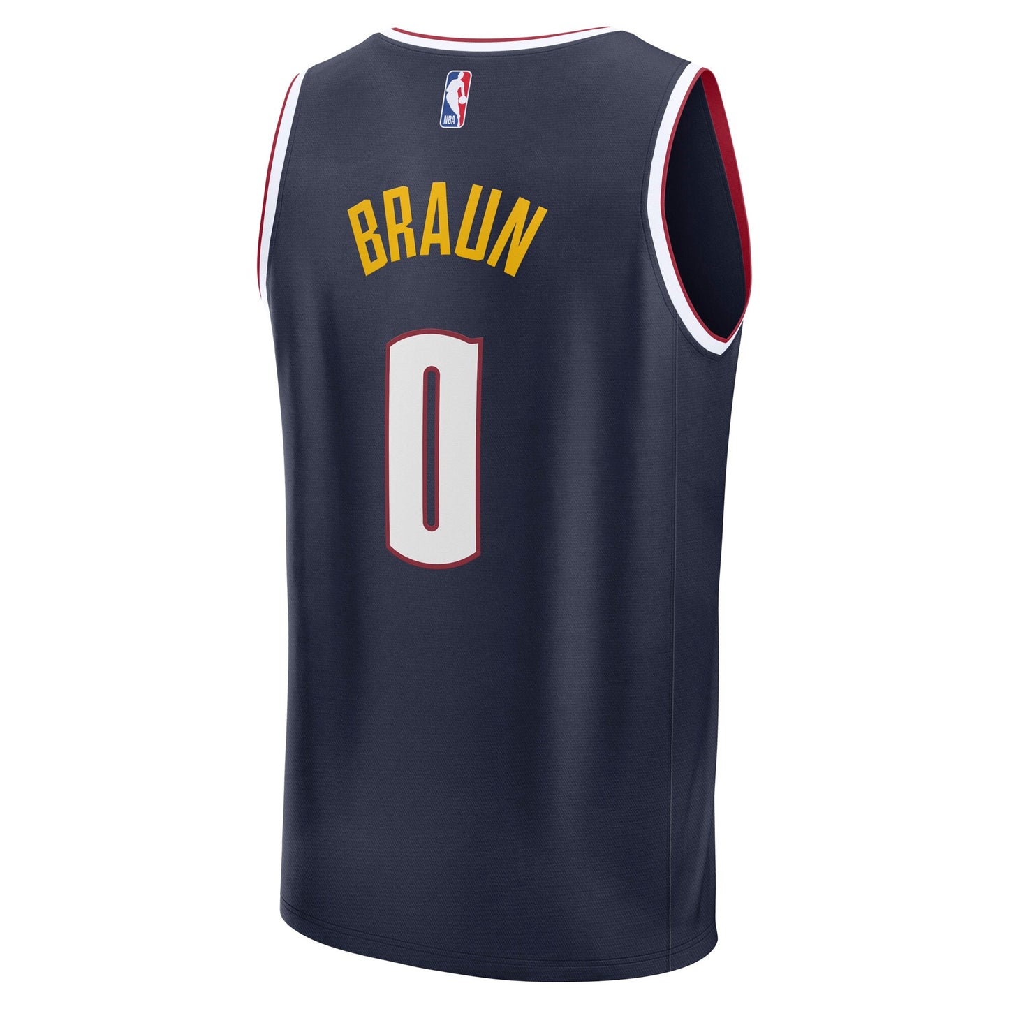 Men's Denver Nuggets Christian Braun Fanatics Navy Fast Break Replica Player Jersey - Icon Edition