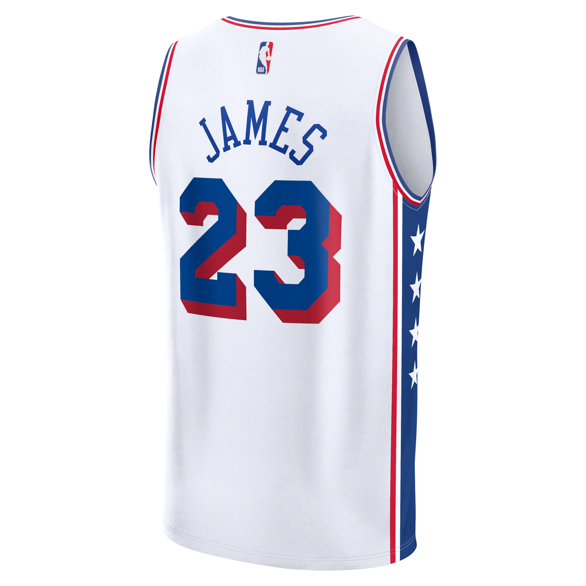 Youth Philadelphia 76ers LeBron James Fanatics White Fast Break Jersey - Association Edition
