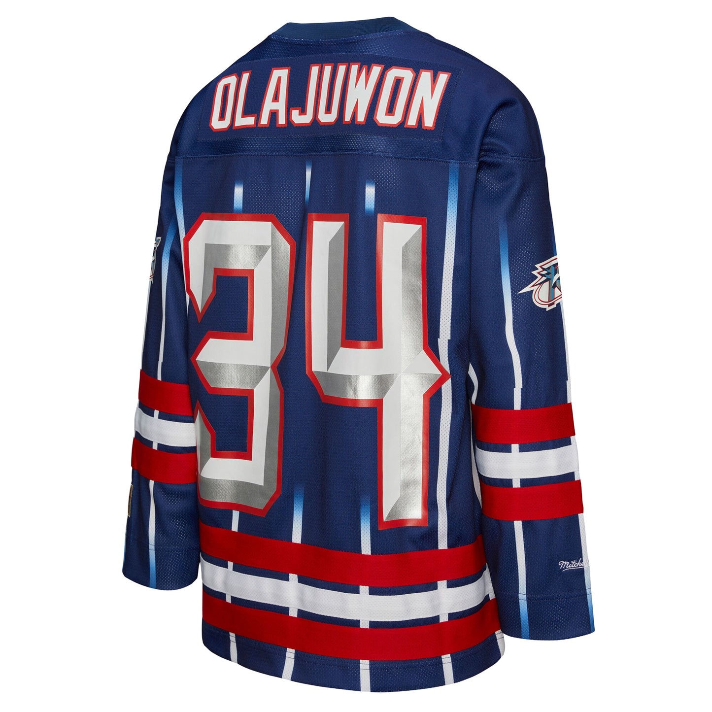 Unisex Houston Rockets Hakeem Olajuwon Mitchell & Ness Navy Maxxed Out Fashion Hockey Jersey