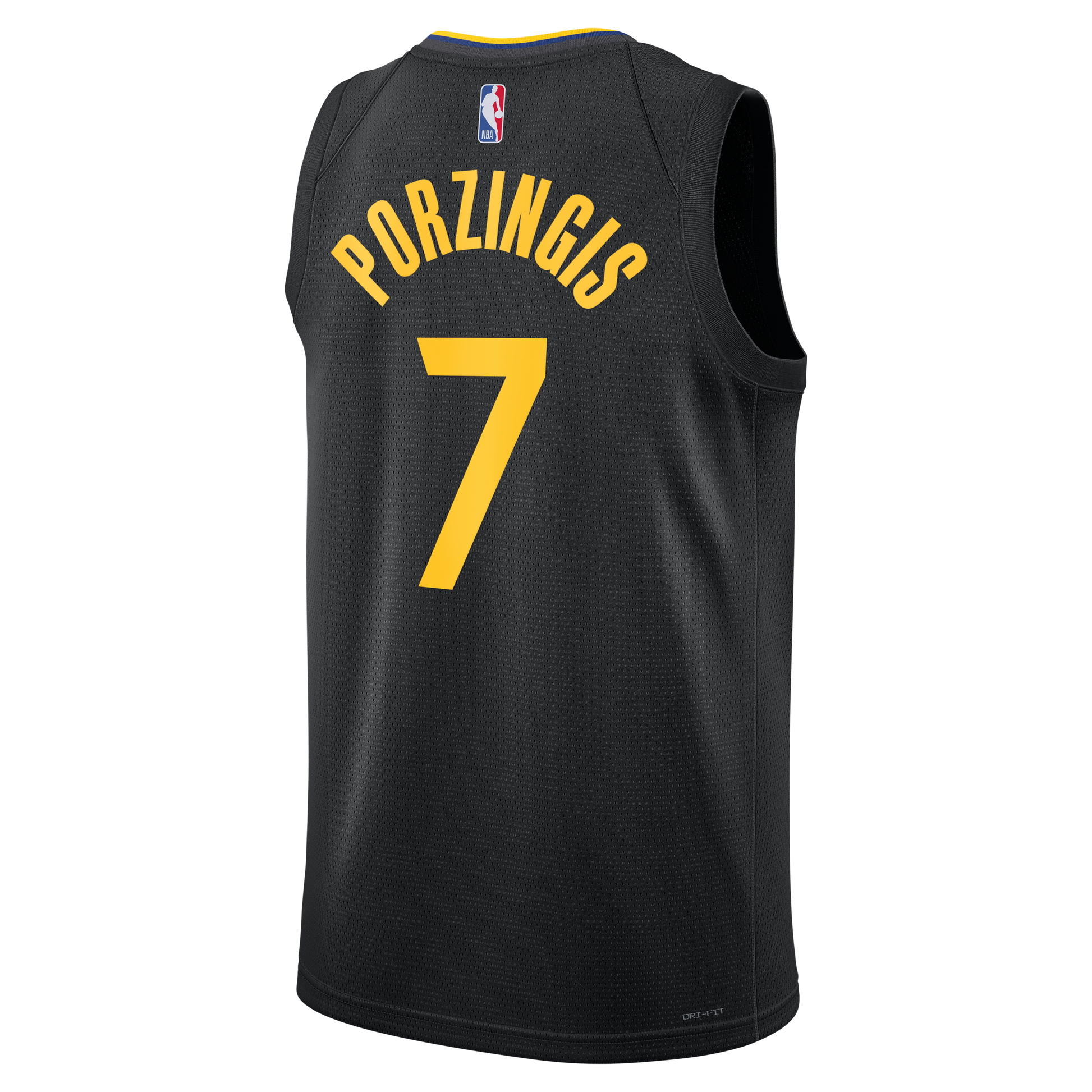 Unisex Golden State Warriors Kristaps Porziņģis Jordan Brand Black Swingman Jersey - Statement Edition
